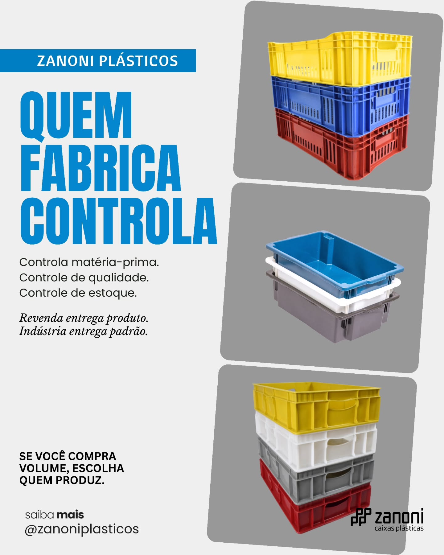 Quem fabrica, controla.
Controla a matéria-prima, controla a qualidade, controla o estoque.
E é por isso que indústria entrega padrão, não promessa.
Quando você compra direto de quem produz, você ganha:
✔️ Regularidade de qualidade
✔️ Padronização de lote
✔️ Mais previsibilidade na operação
✔️ Menos risco no volume
📦 Se você compra em quantidade,
escolha quem produz — não quem revende.
Na Zanoni Caixas Plásticas, cada etapa é controlada para a sua operação rodar sem falhas.
#Indústria #CompraPorVolume #GestãoIndustrial #LogísticaPadronizada #QualidadeDeOrigem