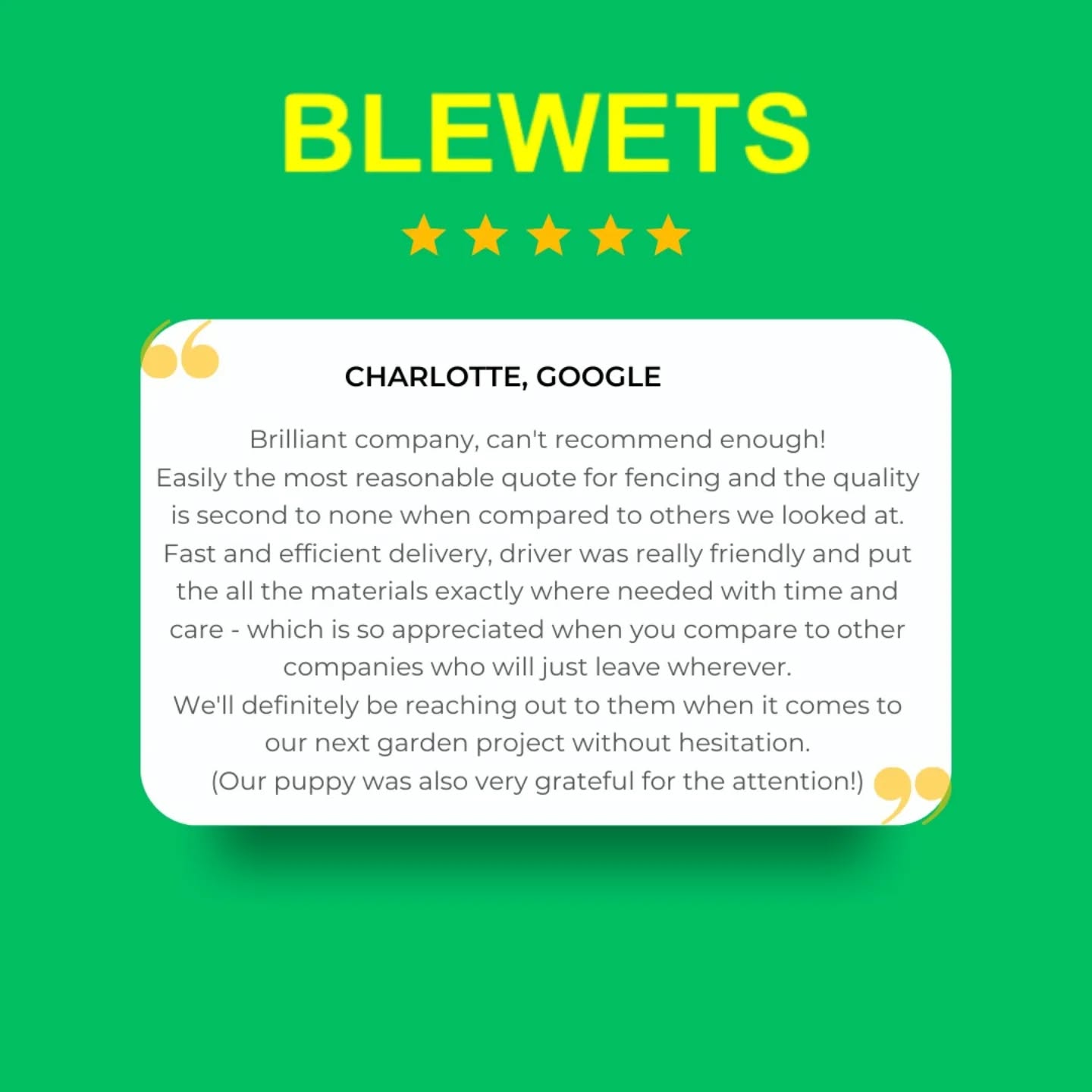 We really appreciate the positive reviews our customers give us, it means a lot and there are many more on our website www.blewets.com
📞01284 728981
💻Info@blewets.com
#blewetstimber #positivereviews