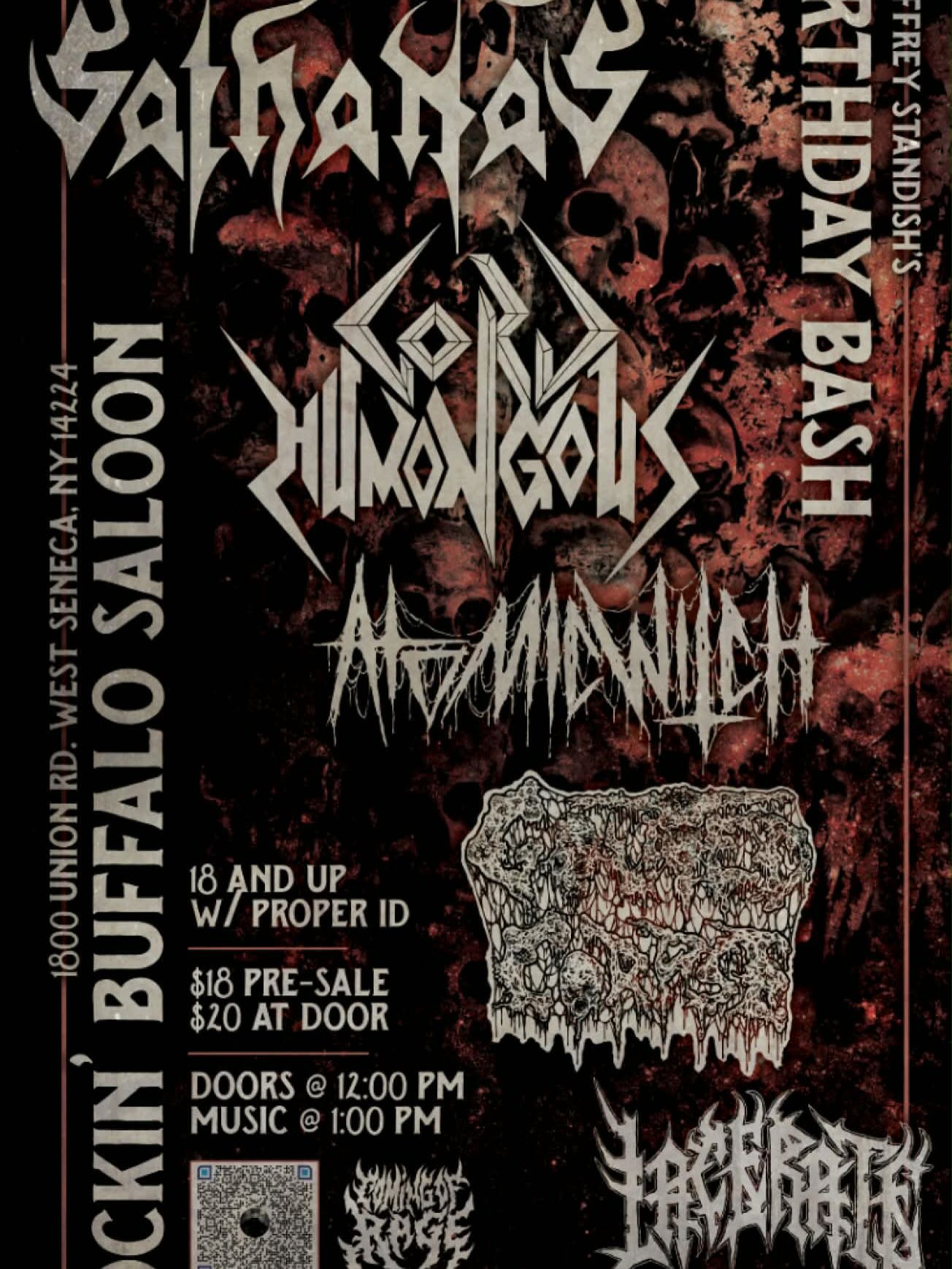 Chudd invades West Seneca, NY on Saturday, March 28th for @1171jeffrey birthday brutality at @rockinbuffalosaloon ! We bring carnage and destruction to Youngstown, OH on Saturday, May 16th at @westsidebowl ! And we liberate souls on Friday, May 22nd at @dunlapscornerbar 🤘🏼💀🧟♂️ #getgouted #staygouted #goutedcorpsedeathmetal