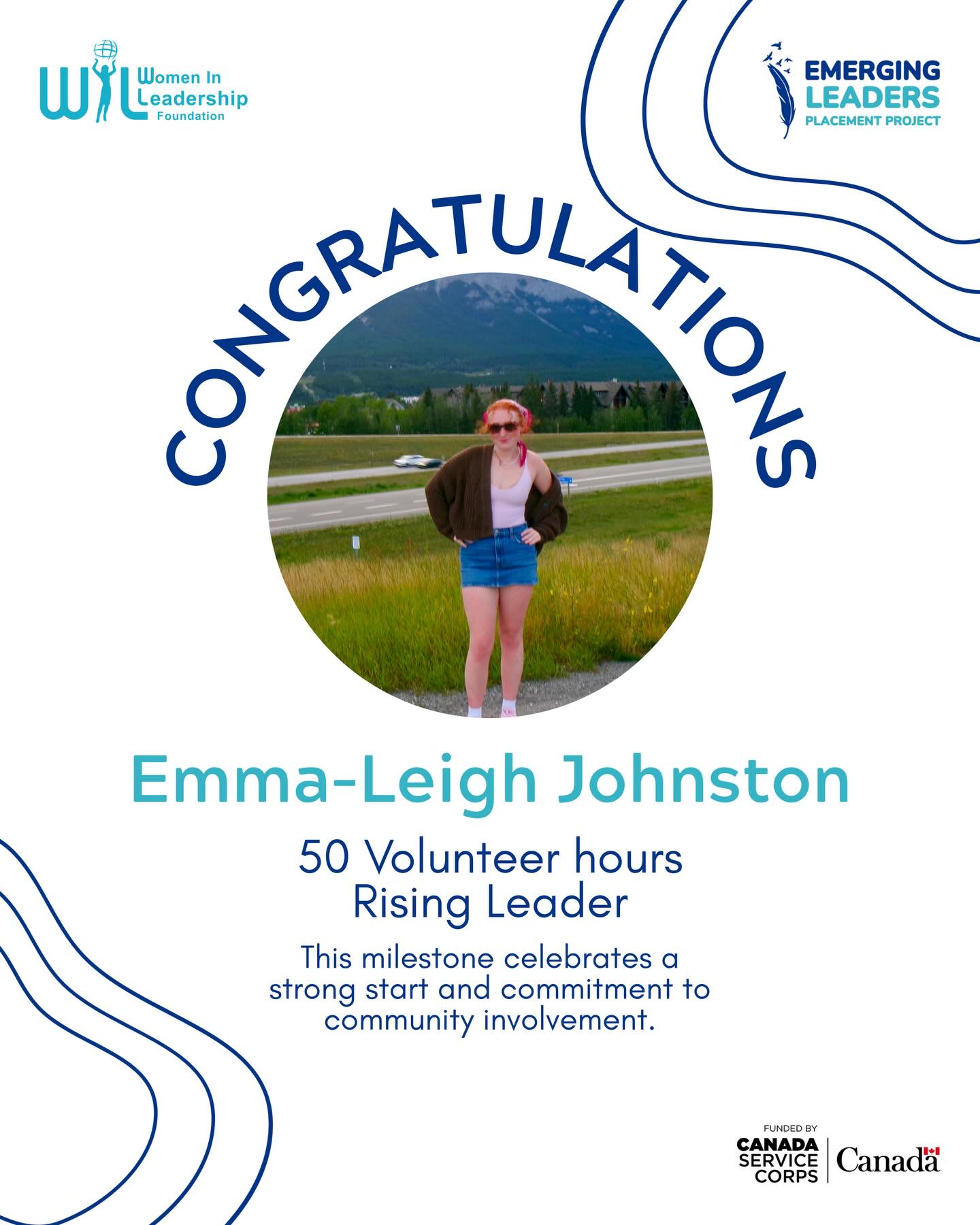 Congratulations to Emma-Leigh Johnston on reaching an incredible milestone 🎉
By completing 50 volunteer hours through the Emerging Leaders Placement Project, Emma-Leigh has earned the Rising Leader recognition. This milestone celebrates a strong start and a meaningful commitment to community involvement.
✨ What this achievement unlocks:
• A Digital Certificate of Achievement
• A featured spotlight on our Leaders in Action page
• A social media shoutout
• An opportunity to share this accomplishment across personal platforms
Strong start. Real impact.
🔗 Learn more about the Emerging Leaders Placement Project at www.leaderscanada.ca
Proudly funded by Canada Service Corps
#CanadaServiceCorps #LeadersToday #YouthInCanada #EmergingLeaders #VolunteerImpact