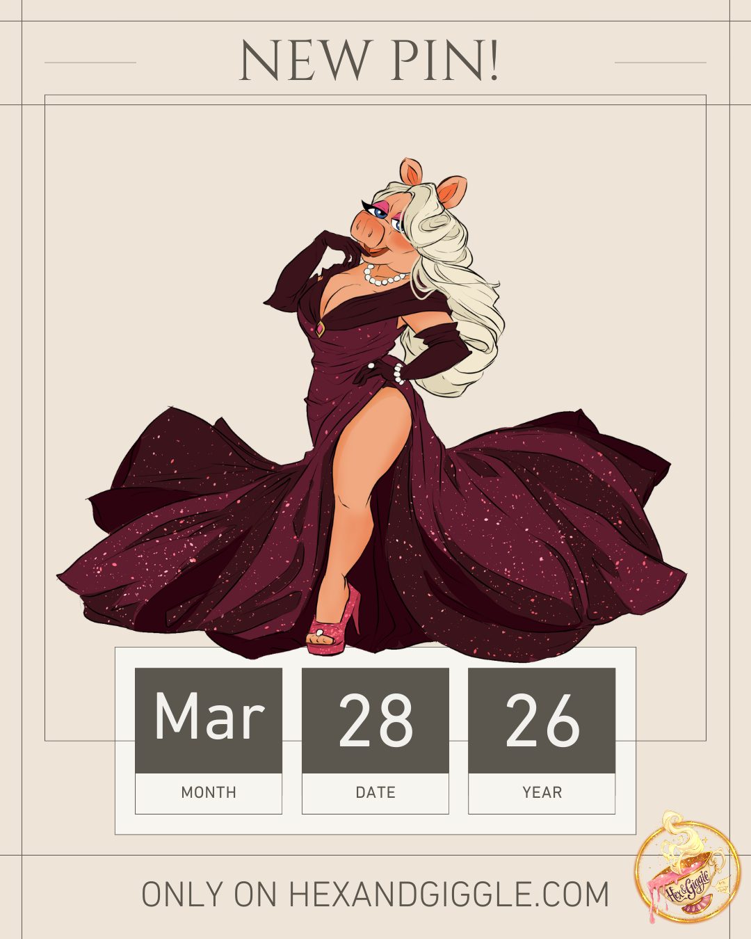 Good Morning, pin Goblins! I could NOT be more excited to show you our next amazing pin design. This one is SUCH a dream come true for me as Miss Piggy is my FAVOURITE Muppet. I hope you love her as much as MOI!
#MissPiggy #EnamelPin #PinOfTheDay #MuppetsForever #EnamelPinCollector #FashionIcon #LimitedEditionPin