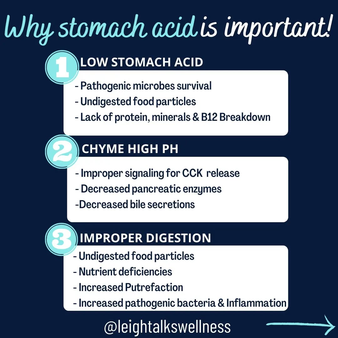Why stomach acid is important!
Read post, are you surprised? Comment below.
👉 Now you can understand how important and the domino effects it has on digestion.
✅️ Stay tuned! Future posts will be tips on how to improve stomach acid for optimal digestion.
#guthealing #guthealth #guthealthiseverything #guthealthmatters #guthealthiswealth #holisticpractitioner #holisticnutrition #holistichealth #healthyguthealthyyou #healthyliving #holisticwellness #healthtips