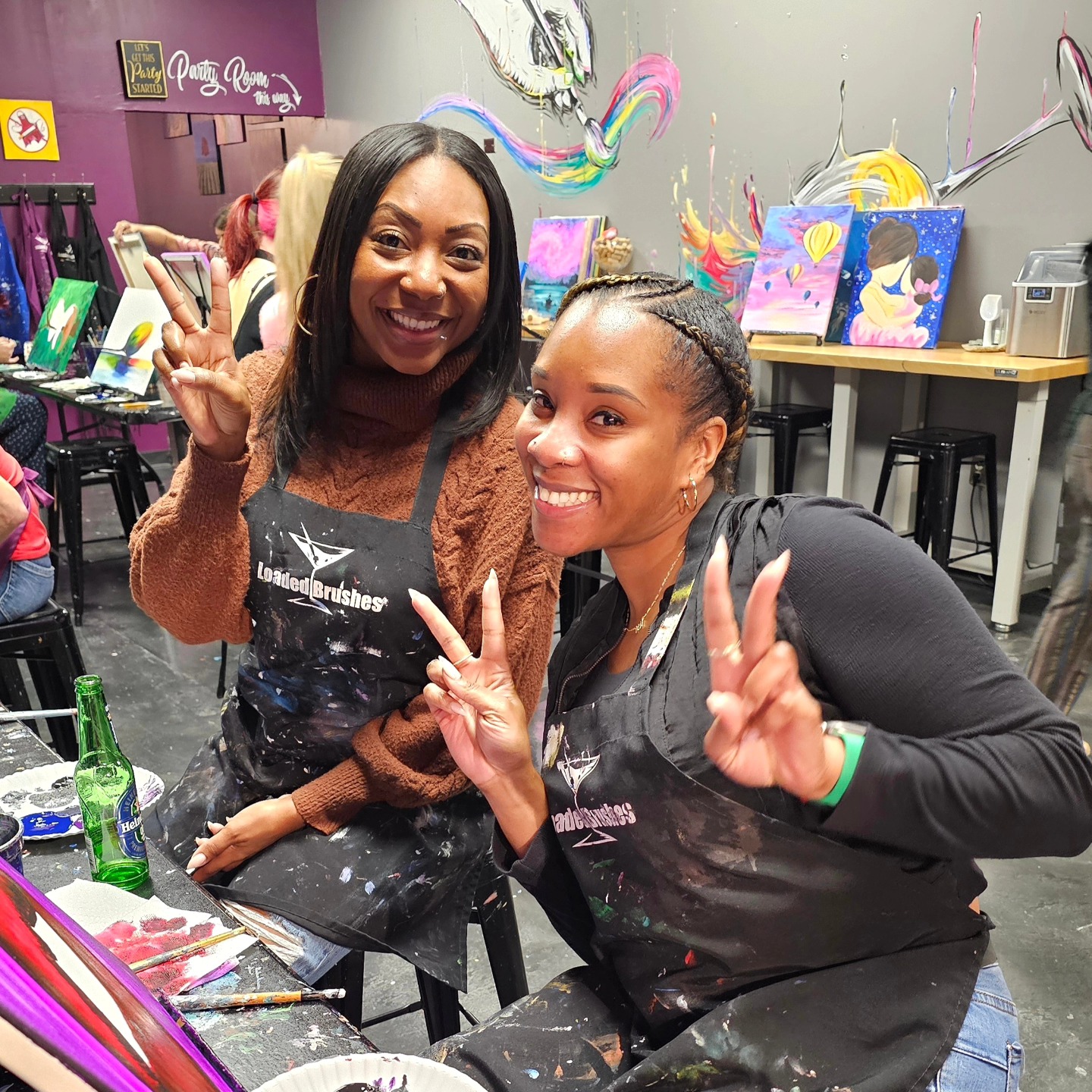 Grab your girls for a great Galentine's paint party! Pick your own painting, bring some drinks and let's party 🥳🥂🎨
.
.
.
#galentinesday #galentines #bffgoals #mygirls #valentines #paintandsip #byob #sipandpaint #datenight #loadedbrushes #cheers #shopsmall #familyowned