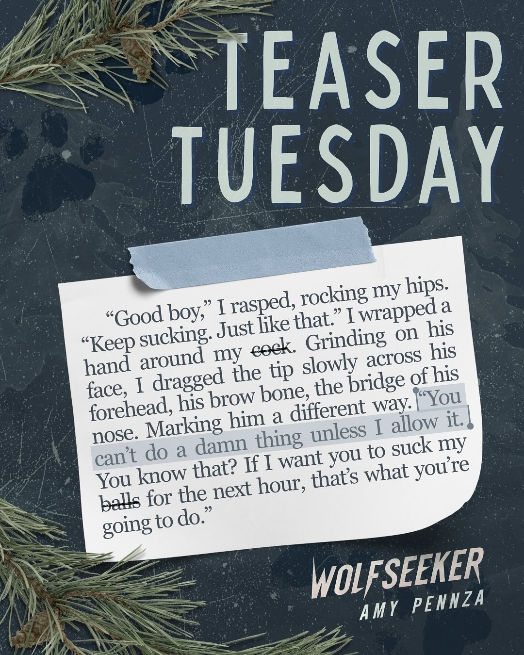 Happy Tuesday🔥 Wolfseeker is coming March 25, and I’m so excited. These characters arrived in my brain fully formed and SO bossy. I even tried to change one of their names, and they weren’t having it 😂
Caleb. It was Caleb. He never does what he’s told unless Jesse is doing the telling 😮💨
If you love spicy MM wolf shifter romance with some of the best character work I’ve written (if I do say so myself, which I do tyvm) this is for you 🥰
#wolfseeker #amypennza