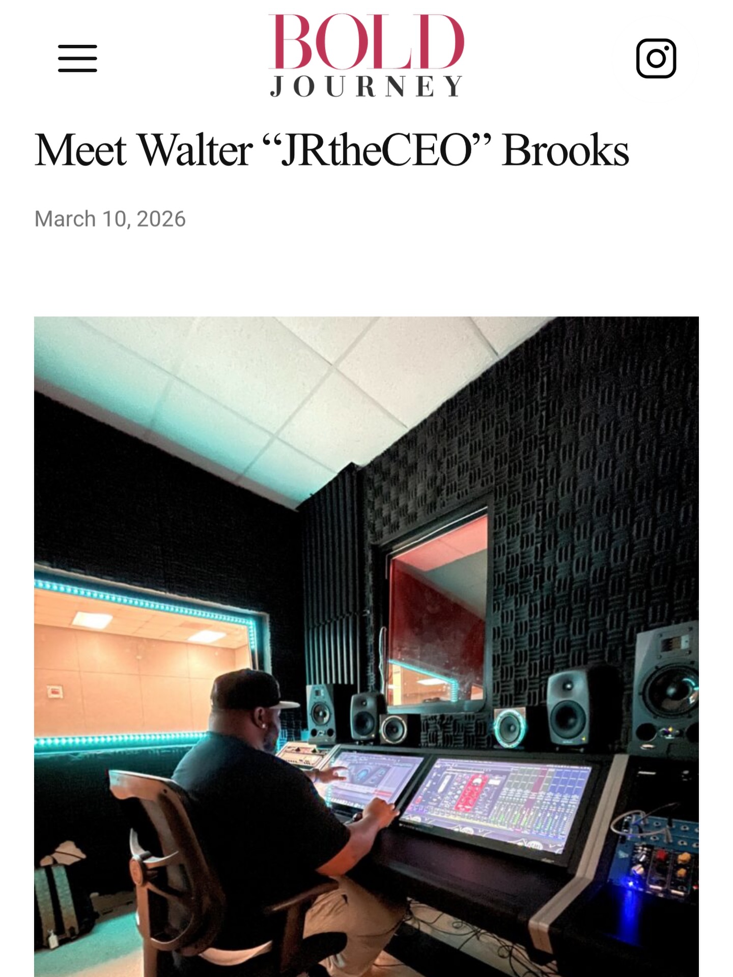 My Latest Interview For @boldjourneymag
Go Check It Out! Link in Bio!
#DiamondSound #Producer #MixEngineer #explorepage #Music