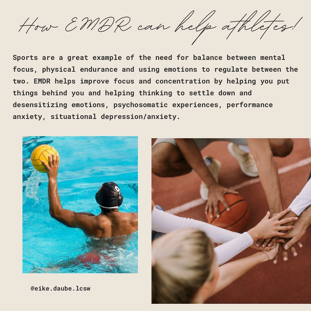 EMDR can be utilized for a great many things. I have a particular interest in its ability to assist athletes and high achievers type individuals.
If you are curious about the potential of EMDR and if it would be a great fit for you, click the link in my bio or sign up for @theevergreencounseling newsletter and phenomenal and informative resource for all things mental health!
#stress #resilience #toxicproductivity #retiredathlete #welbeing #mentalhealthmatters #sportspsych #emdr #trauma #recoveringperfectionist #uscathletics #memtalhealthawareness #mentalhealthsupport #psychotherapy #recoveringperfectionist #perfection