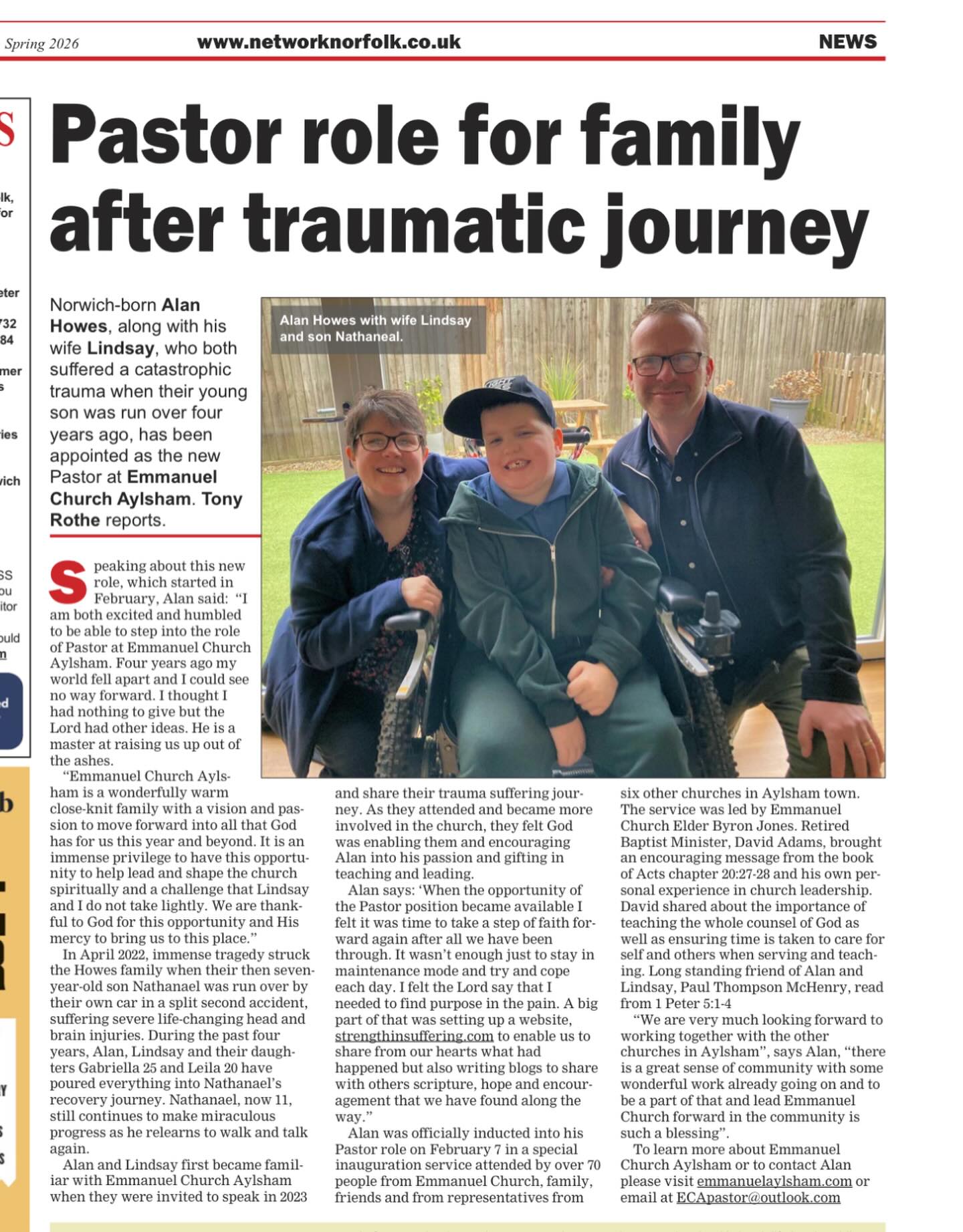 So thankful for all God has done and is doing (He’s not finished yet!) in and through us all on this incredible rollercoaster life journey. Amazed at how we have ever gotten here to this moment - purely God’s grace and goodness! Thank you for all those who pray for us we need that to get through the tough days 🙏🏻 Forever proud of our miracle boy who continues to heal and our beautiful daughters. We are blessed indeed ✝️💟
Read more in the Good News at Network Norfolk and Norwich
#strengthinsuffering #braininjurysurvivor #christian #family #ministry