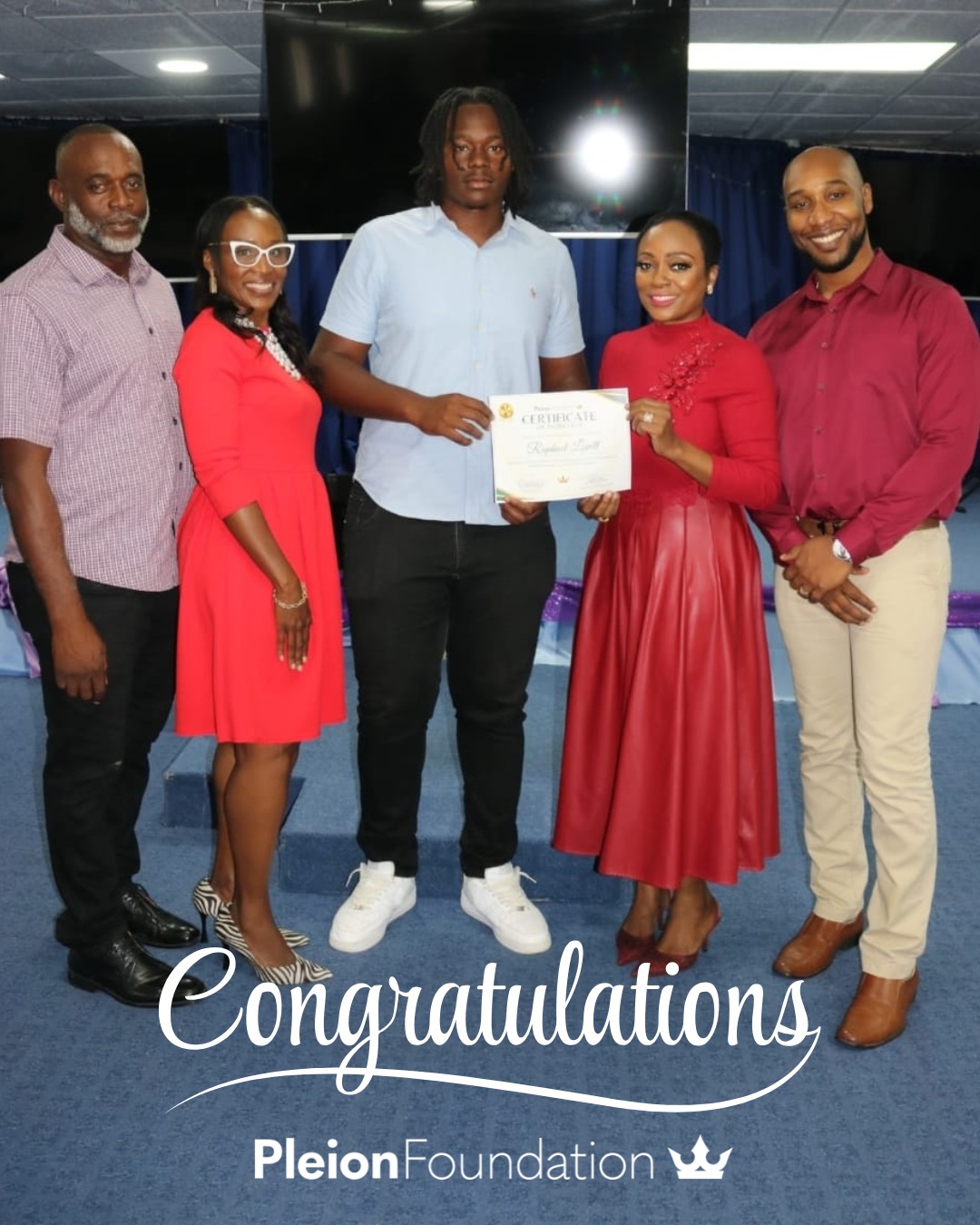 Pleion Foundation is proud to support the talented Raphael Lovell with a $1,000 donation toward his upcoming cricket scholarship.
At Pleion Foundation, we believe that when we invest in our young people, we are investing in a brighter future for us all. We aim to bridge the gap between potential and opportunity.
Raphael, we are so proud of your dedication and we look forward to seeing you shine in this season.
Pictured from left to right: Rodney Lovell, Dawn Lovell, Raphael Lovell, H.E. Ambassador Dr. Nina Thomas (CEO of Pleion Foundation), and Sheldon Jones (Director of Youth Excel, Boys to Men, and Level Up).
Visit us at: www.pleionfoundation.org
#YouthEmpowerment #PleionFoundation #SupportOurYouth #FutureStars #Cricket