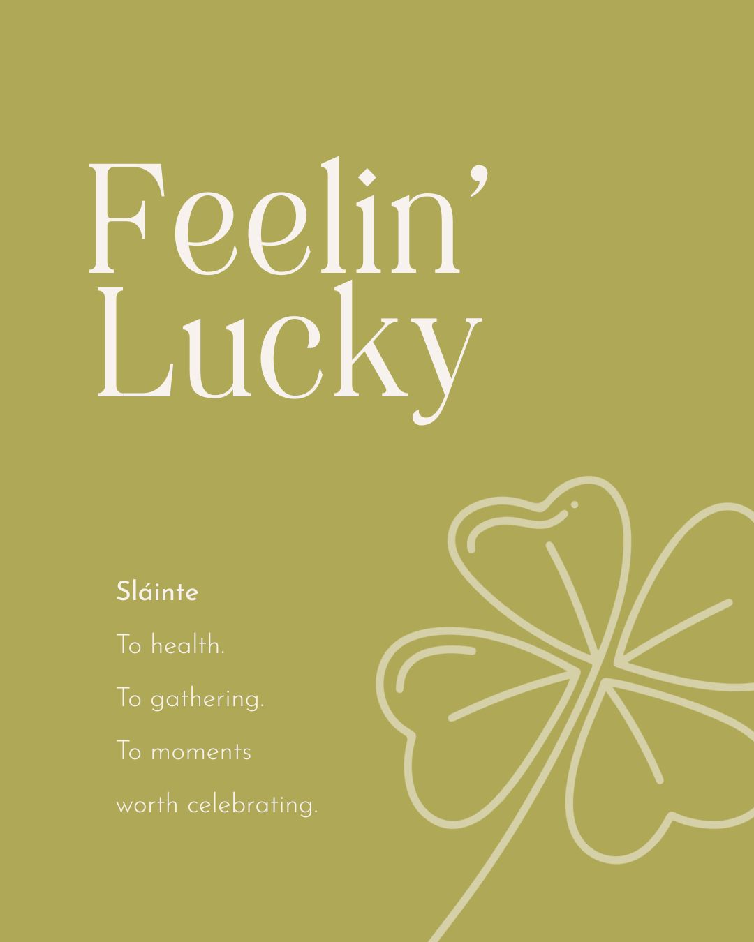 Feelin’ lucky today 🍀
Lucky for the moments worth celebrating, the people we gather with, and the spaces that bring us together.
Sláinte — to health, to gathering, and to moments shared around the table. 🤍
Happy St. Patrick’s Day ✨