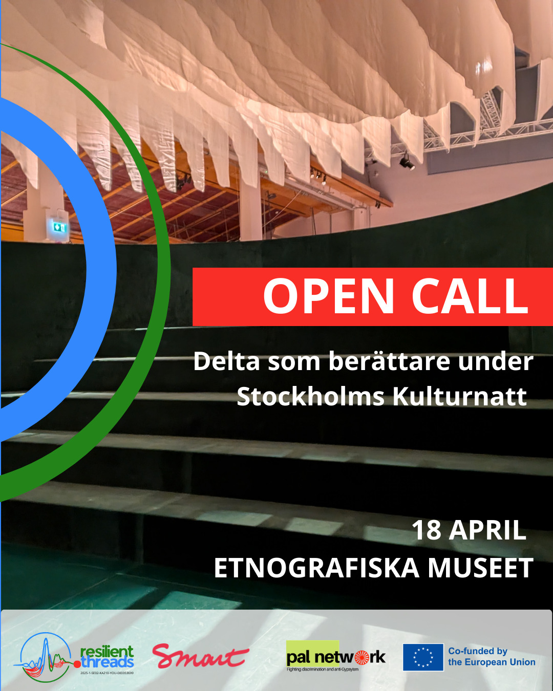 OPEN CALL - STORYTELLING đ€
Vill du dela en historia? Vi söker berÀttare till vÄr berÀttarafton under Kulturnatten!
Har du en personlig berÀttelse som förtjÀnar att höras? Vi bjuder in till en unik kvÀll med fokus pÄ mÄngfald, interkulturellt utbyte och det romska perspektivet.
Vi söker nu 3â5 personer som vill stĂ„ pĂ„ scen och dela en historia.
Vad söker vi för berÀttelser?
Fokus för kvÀllen Àr romska berÀttelser. Det kan vara:
En personlig berÀttelse om ditt eget liv och dina erfarenheter.
En berÀttelse om en slÀkting eller vÀn (med deras godkÀnnande).
En historia som belyser det romska perspektivet och de kÀrnvÀrden som finns inom den romska kulturen.
Vem kan söka?
Vi söker specifikt efter unga romska berĂ€ttare, men vĂ€lkomnar sökande med alla bakgrunder sĂ„ lĂ€nge berĂ€ttelsen har en tydlig koppling till det romska temat. Vi letar Ă€ven efter material till vĂ„r kommande Booklet â sĂ„ din historia kan fĂ„ leva vidare Ă€ven i tryckt form!
Praktisk information
Var & NÀr: 18 april kvÀllstid vid 18.30 och 21.00
ErsÀttning: Ett litet arvode utgÄr till alla deltagande berÀttare.
Publik: Kulturnatten pÄ Etnografiska Museet . KvÀllen vÀlkomnar publik för att frÀmja möten och samtal.
MÄlet med projektet:
Att genom personliga skildringar skapa förstÄelse och bygga broar mellan mÀnniskor genom kraften i det muntliga berÀttandet.
Vill du vara med?
Skicka en kort beskrivning av vem du Àr och vad din berÀttelse handlar om till kontakt@smartcoop.se senast den 29/3.