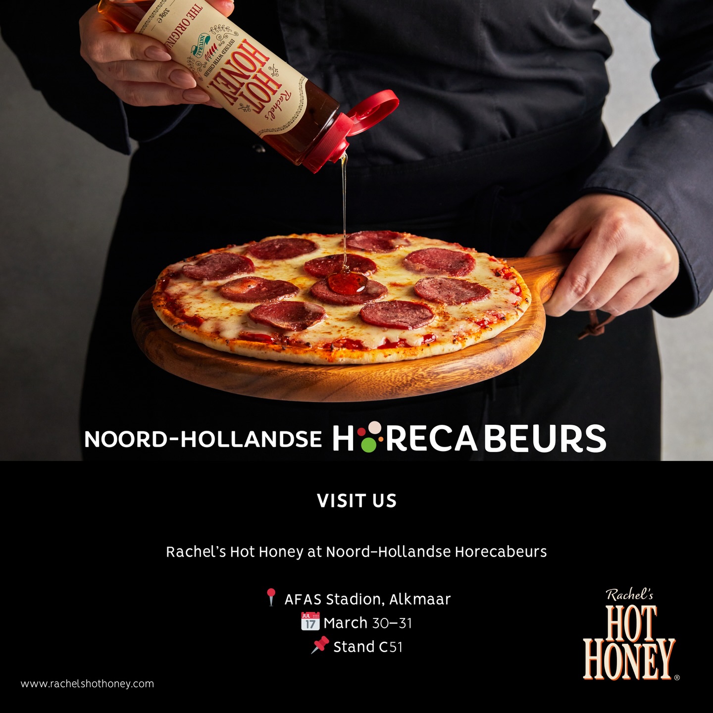 We’re coming to NH Horecabeurs 🍯🌶️
Join us at the Noord-Hollandse Horecabeurs and discover the perfect balance of sweet & heat.
📍 AFAS Stadion, Alkmaar
📅 March 30–31
📌 Stand C51
Come by, taste it, and let’s talk hot honey.
#RachelsHotHoney #hothoney #foodservice #nhhbeurs #horeca