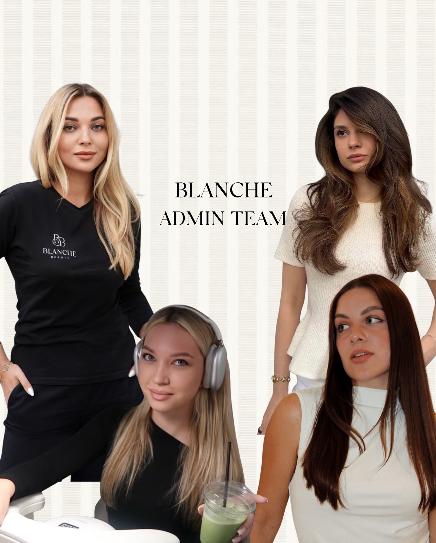 Meet our front-of-house girls 🤍
The girls behind your seamless salon experience — from booking your appointments to making sure your coffee is just right.
We asked them a few questions about life at Blanche ✨