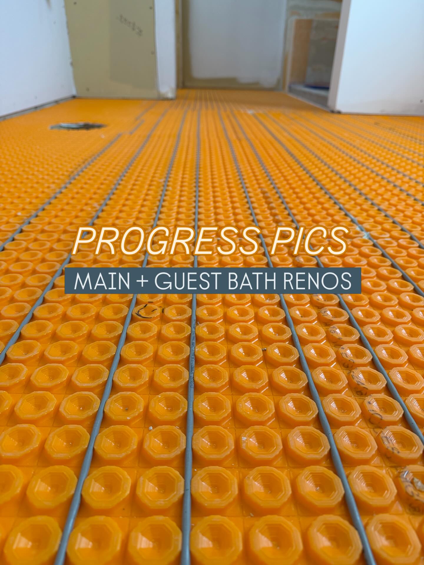 It might be a blizzard outside, but we are heating things up for one lucky family! This bathroom reno (x2) features a luxe in-floor heat system — cold tiles be gone! Final touches include modern upgrades like a walk-in tiled shower, private water closet and upgraded finishes. Stay tuned for more progress pics and the final reveal…