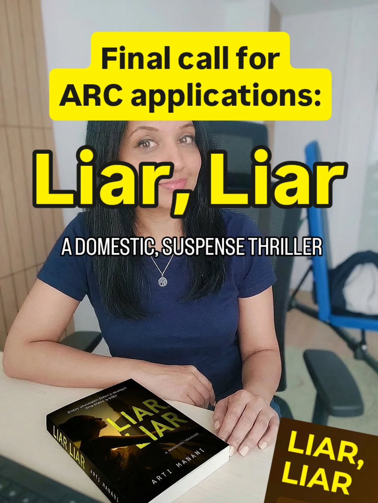 ARC applications for Liar, Liar close soon. If you're interested in joining the ARC team, sign up via the link in my bio or visit artimanai.com/arc-team-apply
I'd love to have you on board!
ARCs will be sent out towards the end of March.
Publication date to be announced.
🖤
If you have any questions or would like info on triggers, just drop me a message.
#thrillerarcs #arcreaders #domesticthrillerarcs