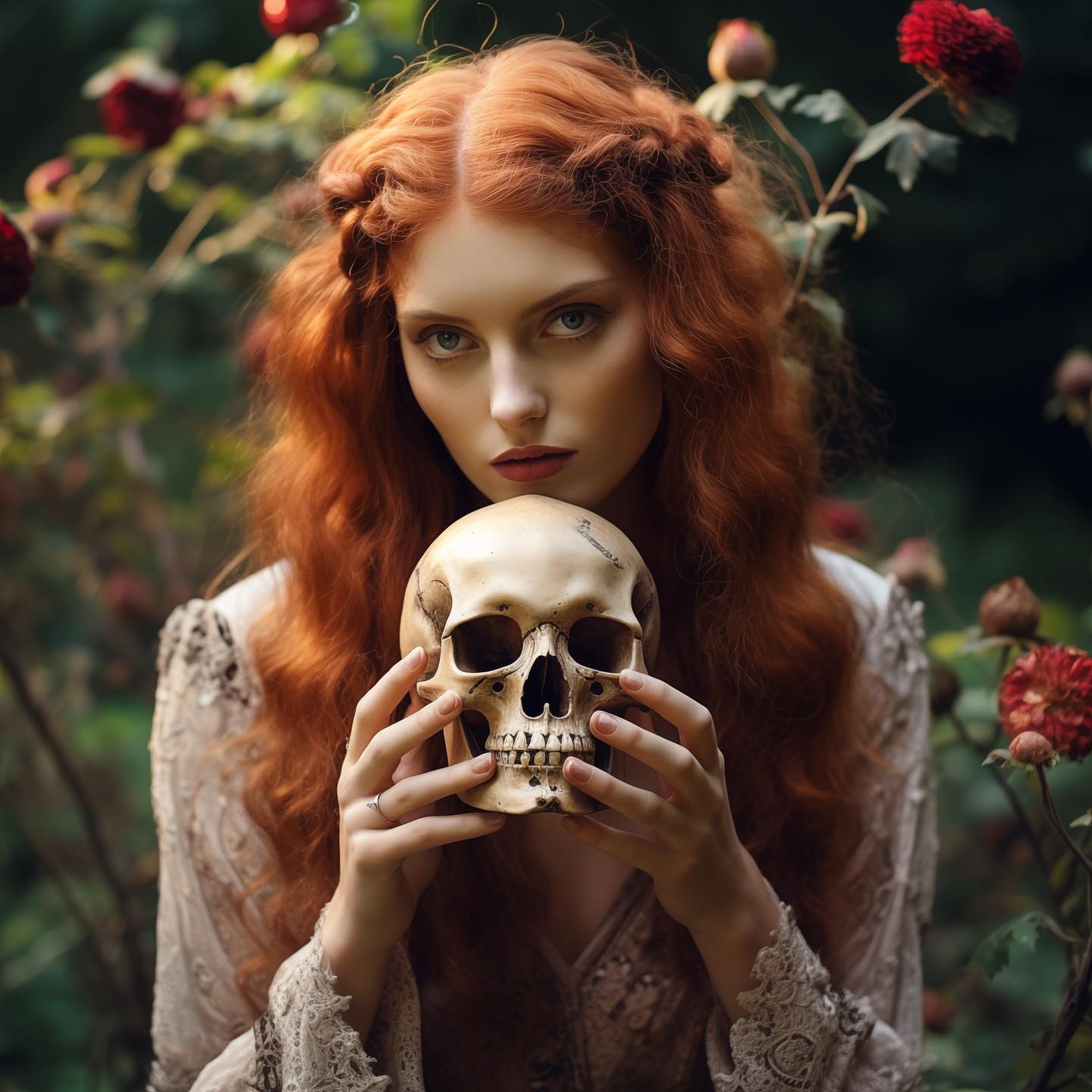 🌹💀🌹An Ode to the Season: The inevitability of Death and change is intrinsic within us all. A poignant reminder as the Wheel of the Year turns, and here in the Northern climes, the trees are once more stripped to the bones. That poignancy when in the ripeness of youth, we remember that we too will pass. This mortal body will return to the bosom of Mother Earth, yes, but also will witness a thousand and one petite mortes that will happen to us within a Life, an incarnation. To die many times within a Life is a gift of remembrance, a boon of the momentary taste of immortality, an apprenticeship into morphogenesis. May it be so. We think we are static, but the form is ever-changing. The soul is ever-evolving in the 58th year of my life. My hands are wrinkled, even as my eyes shine bright. I know my destination: bone and flesh turned to dust offered back to Mother Earth, my soul with good fortune rewilded into the cosmic, luminous expanse. The two are not separate as we pass through the portals of paradox, which is the foundation of our mortal existence. Birth and Death. Two sides of the coin. With good fortune, I will leave songs and stories that illuminate the minds, words, and memories of those whom I have had the incredible good fortune and auspicious circumstances to share this Holy Sacrament of Life with, to touch, laugh, cry, and celebrate with, and to whom I offer the wilds and writings, the creations, those constellations of consciousness that move through my soul to be offered as living talismans woven into remembered myths and stories that with good fortune will ripple out for generations to come, or in the very least touch those who they have been created for who inspire their genesis even as I write.
Sarah Drew-Author of GAIA CODEX-A Novel and Ancient Wisdom Text Revealed 🦋
Images:
1. Midjourney
2. 18th Century Northern European Painting Special Exhibition @rubinmuseum
#death #sanheim #dayofthedead