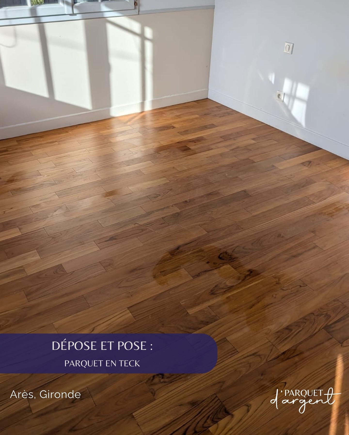 Dépose et pose d’un parquet en teck massif – 24 m² à Arès 🪵
Une essence résistante et chaleureuse pour un rendu naturel et durable.
📍 Chantier réalisé par Parquet D’argent sur le Bassin d’Arcachon
📩 Devis gratuit sur notre site ou par mail
#parquetdargent #posedeparquet #teckmassif #ares #bassindarcachon