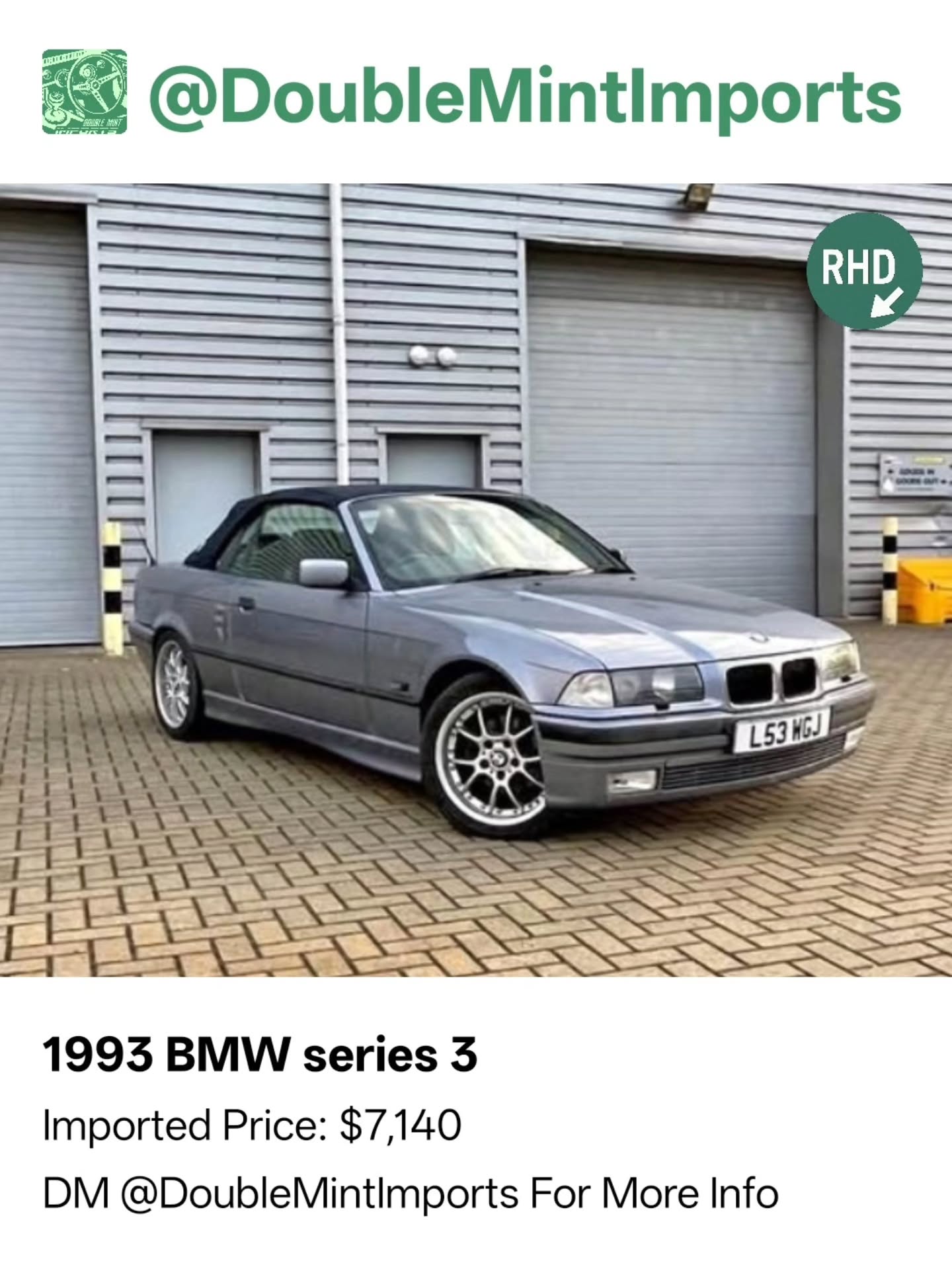 1993 BMW series 3
Shipped Price(UK to NY): $7,140
(Includes All Fees: Conversion rate to USD, Shipping, Customs, UK Taxes and Admin Fees)
Mileage: 132,000
SELLERS DESCRIPTION:
1993 BMW 325i \u00b7 Convertible \u00b7 Driven 132,000 kilometres
For sale is my 1993 BMW E36 325i with the rare and original M50B25 engine.
The car is in excellent condition for its age as can be seen in the pictures. I've also included photos of all the arches which are all very clean besides a front wing which has some small bubbling. Also very clean underneath.
Loads of service history and receipts for all work done over the years
Engine and gearbox in great running condition.
Pulls well and changes gears all as it should. No odd knocks and bangs from anywhere.
Rare oem BMW BBS Split rims.
Roof is in good condition aside from two small holes which happen from folding away but does not leak into the vehicle.
Also have a hard top for it in silver can negotiate if you want this in the sale.
Heater blowers not working atm but l've ordered the resistor so will be included with the sale as well as new fog lights.
All in all it's a great car, ready to drive away and go. Hard to find in this condition nowadays especially with the original M50 engine.
Random Quote: "The car may be classic, but the journey is timeless."
****DM US FOR MORE INFO****
DVLA VEHICLE DATA:
#e36fanatics
#bimmernation
#rhd
#euroimportbmw