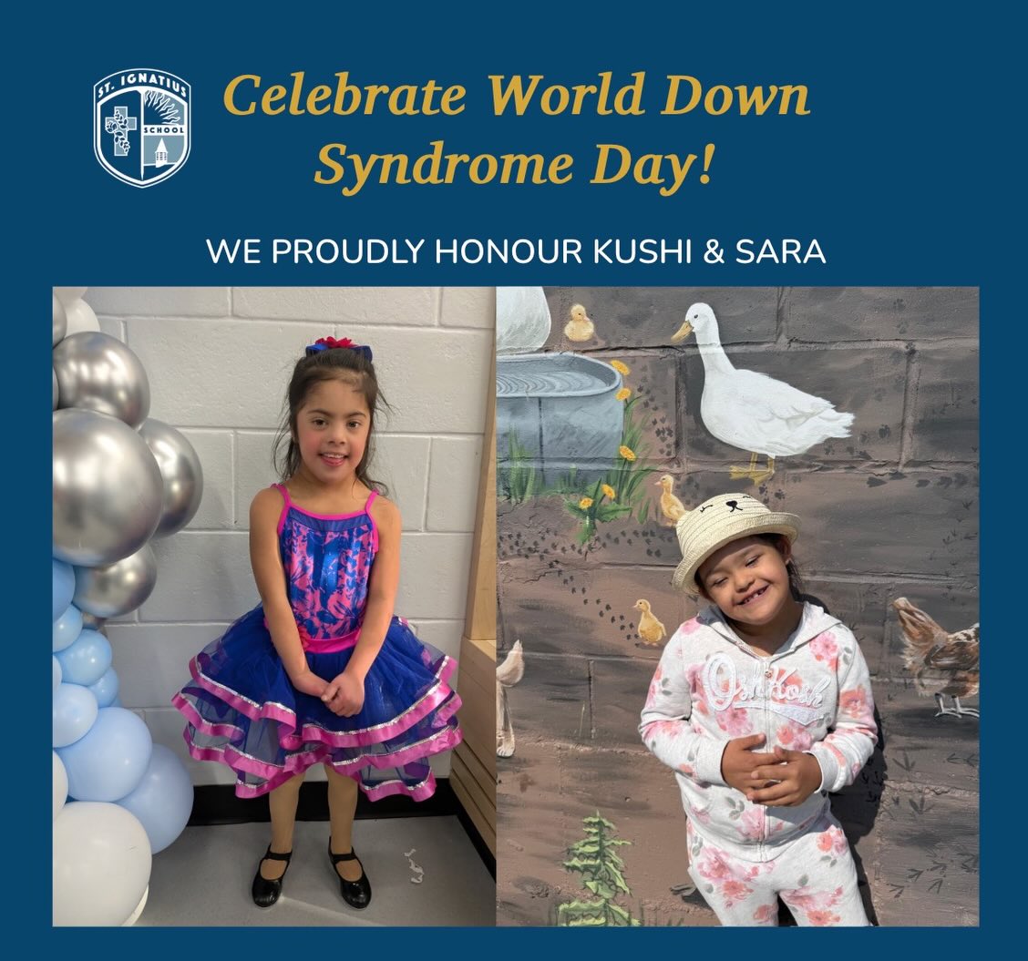 💙💛 World Down Syndrome Day
World Down Syndrome Day is right around the corner, and our school community wishes to honour Sara and Kushi. Our school would not be the same without you.
Sara loves to swim and is quick to head to the office for an ice pack to help a friend. She is deeply empathetic and caring, and her smile absolutely radiates.
Kushi loves to dance, is a fantastic climber, and is absolutely adored by her two brothers.
Down syndrome may be a part of their lives, but it does not define them. Sara and Kushi teach us to lead with empathy and curiosity, to include without hesitation, and to truly see one another.
You don’t just belong in our community, you help shape it. We are better because of you. 💙💛
#WorldDownSyndromeDay #InclusionMatters #ChooseKindness #StIgnatiusSchool #lionsleadtheway
