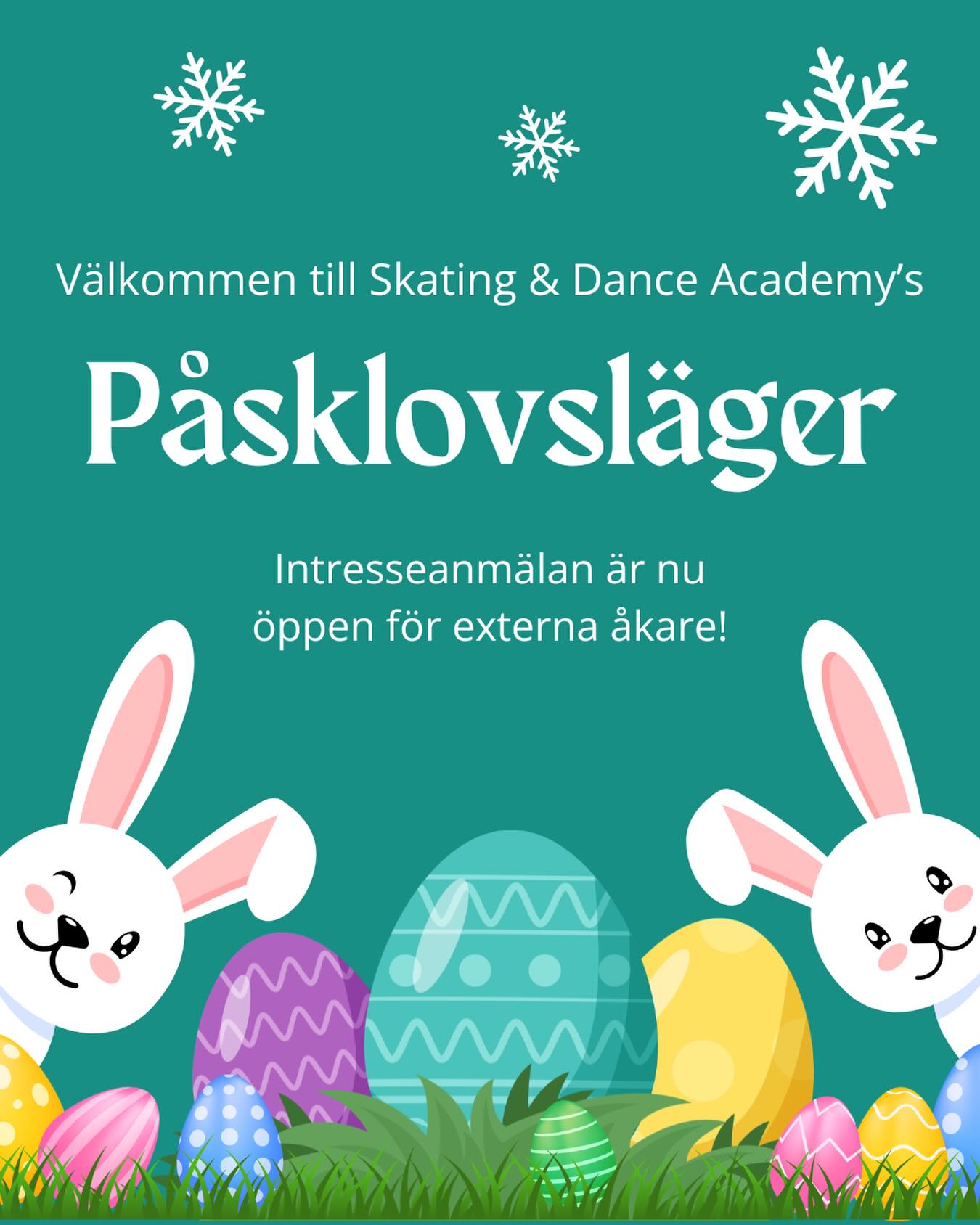Välkommen till vårt roliga och utvecklade påsklovsläger 🐣⛸️ Nu kan även externa åkare anmäla sitt intresse att vara med.
Länk i bio eller på vår hemsida för att anmäla ditt intresse att delta 👏🏼Vi hoppas vi ses där!