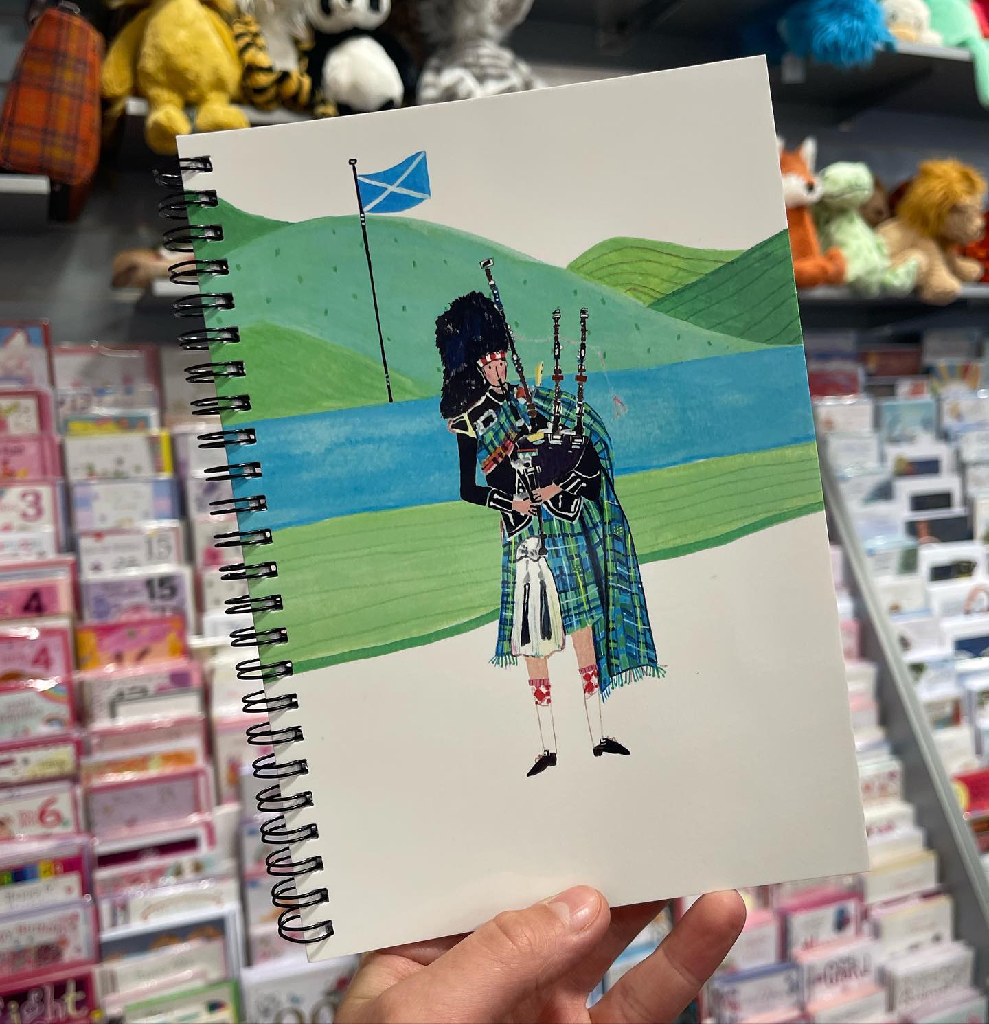 We got these notebooks printed as samples to check the quality and colour before we ordered lots. ๐ข Absolutely delighted with how theyโve turned out! What do you think? Our @lizandkatepope gorgeous designs ๐๏ธ #design #art #ballater #royaldeeside #balmoral #piper #bagpiper #funart #colourfulart #shopthehighstreet #shopaberdeenshire #shoplocal #shopsmall #shopaholics #shoponline #sample #thoughts