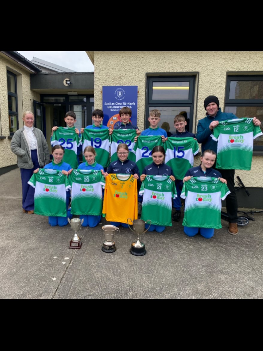 Some of our 6th Class with our new jerseys from Freshtoday ❤️