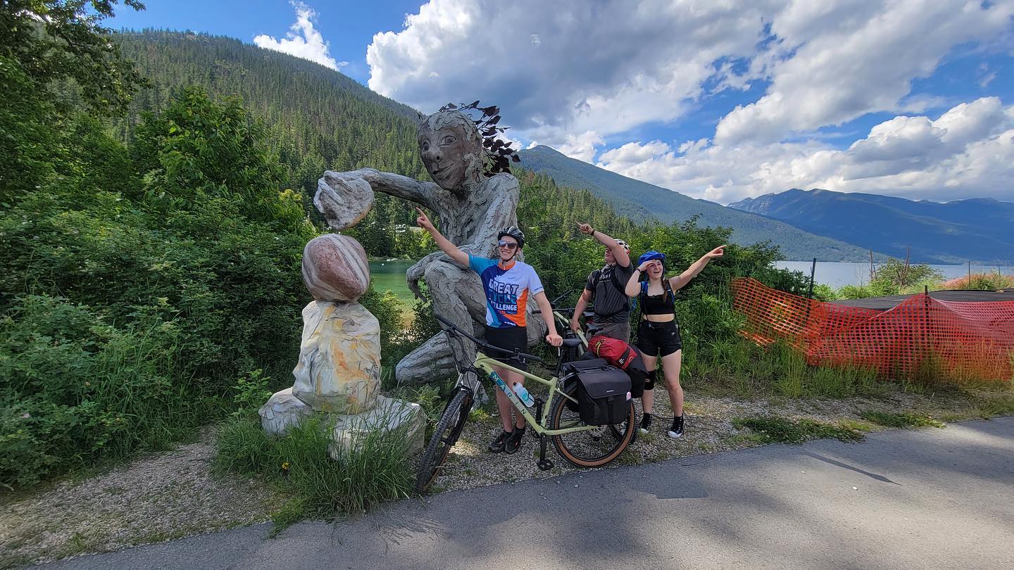 We had a great time bikepacking on the Slocan Valley Rail Trail this weekend. Over 100 km of biking, and the students did great. They smiled and laughed through long hours on the bike seat, tired legs, and some serious rain. On the way back, they were already talking about doing another bikepacking trip next year. #yetioutdoorprogram #yetination
