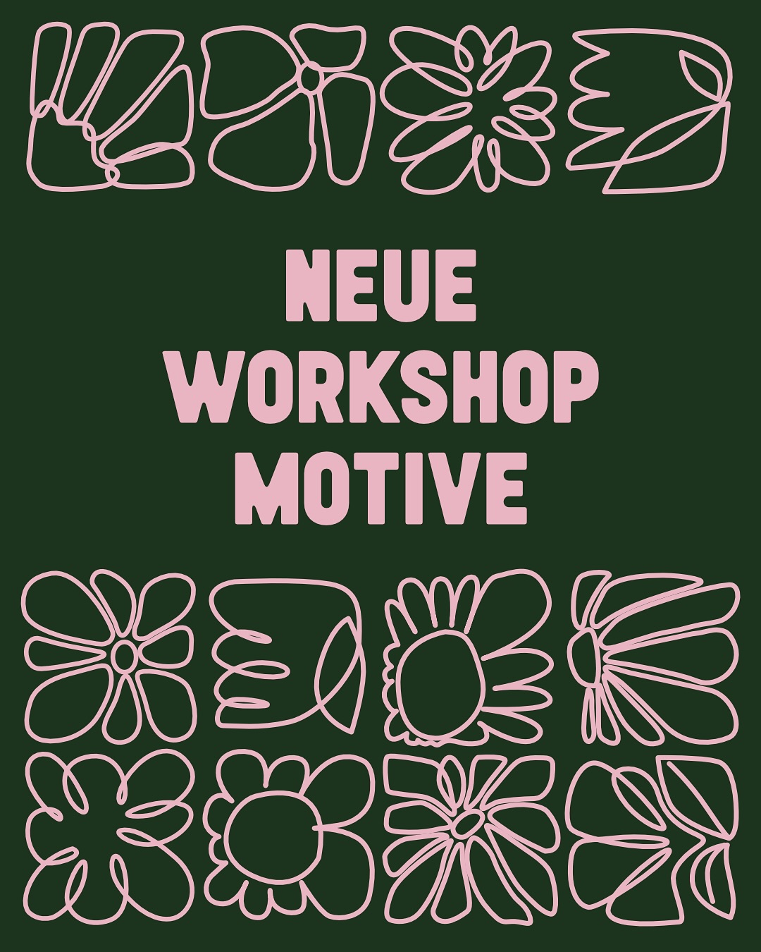 Der Frühling ist langsam da und bringt viele neue Workshop Designs mit sich. Sichert euch einen Platz in den nächsten Workshops und probiert die neuen und alten Motive aus! 🧡☝🏼
Was ist euer Favorit? 🤩
|
#workshopdesigns #siebdruck #jena #workshop #diy #grafikdesign