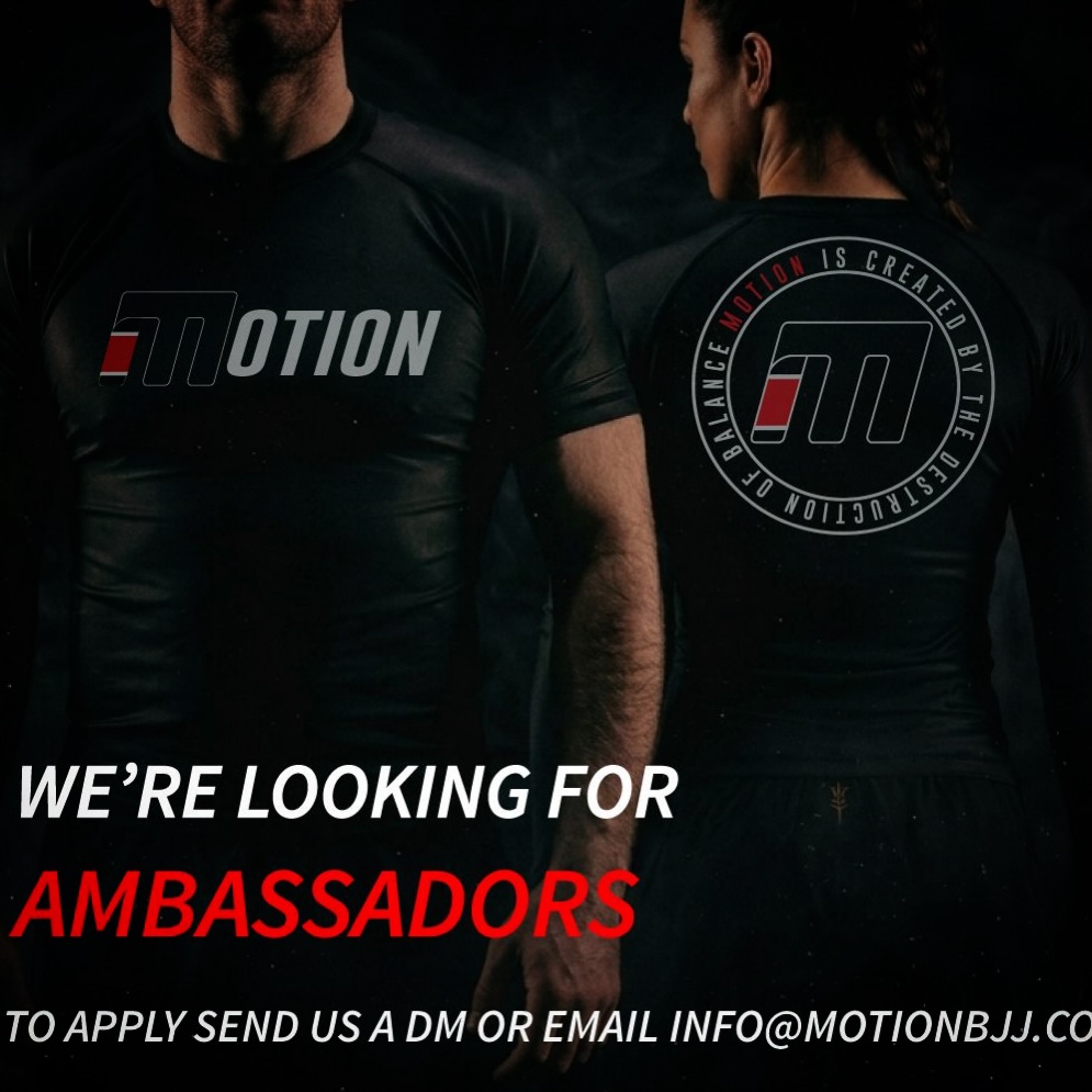 🚨 Attention Jiu-Jitsu Athletes!
Are you passionate about Jiu-Jitsu? ✅
Do you compete? Do you compete on a regular basis?✅
Do you love sharing your Jiu-Jitsu journey on social media?✅
Would you like to wear and promote the best Jiu-Jitsu gear on the market?✅
If this sounds like you, we want to hear from you.
DM us or email info@motionbjj.com us telling us why you should be the next Motion ambassador.
#ambassadors #motionbjj #fyp
#Grappling #lfg