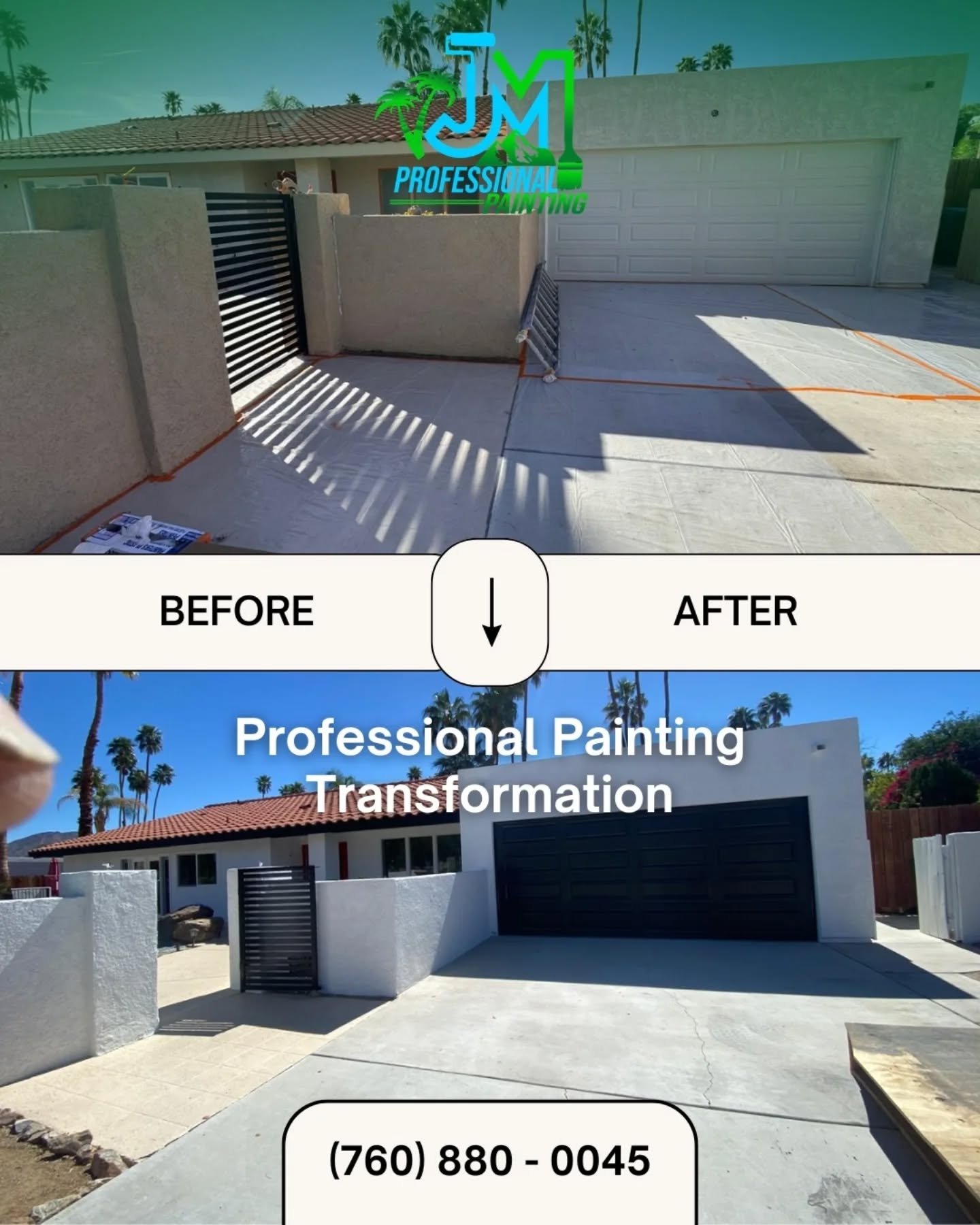 A fresh coat of paint is more than just a color change—it’s a total property reset. We took this home from "standard" to "standout" by brightening up the stucco and adding high-contrast accents on the garage and gates.
📞 (760) 880 - 0045