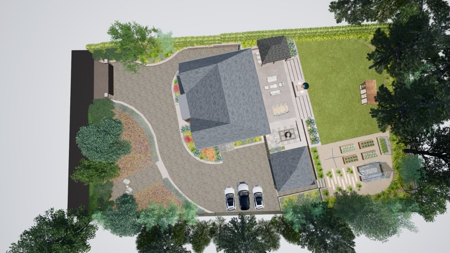 On the drawing board ✏️🌿
A full garden transformation concept for a new-build property, designing the front, sides and rear as one complete landscape rather than separate spaces.
This scheme brings together a welcoming entrance and driveway, structured planting around the home, a large entertaining terrace, open lawn space, and a dedicated kitchen garden and greenhouse area for growing produce.
At this stage it’s all about careful planning and big-picture thinking — making sure every part of the garden connects, functions well, and will be built to last.
The best gardens start long before the build begins.
If you’re planning a large-scale garden project or full property transformation, get in touch and let’s start putting the right plan in place. 🌱
