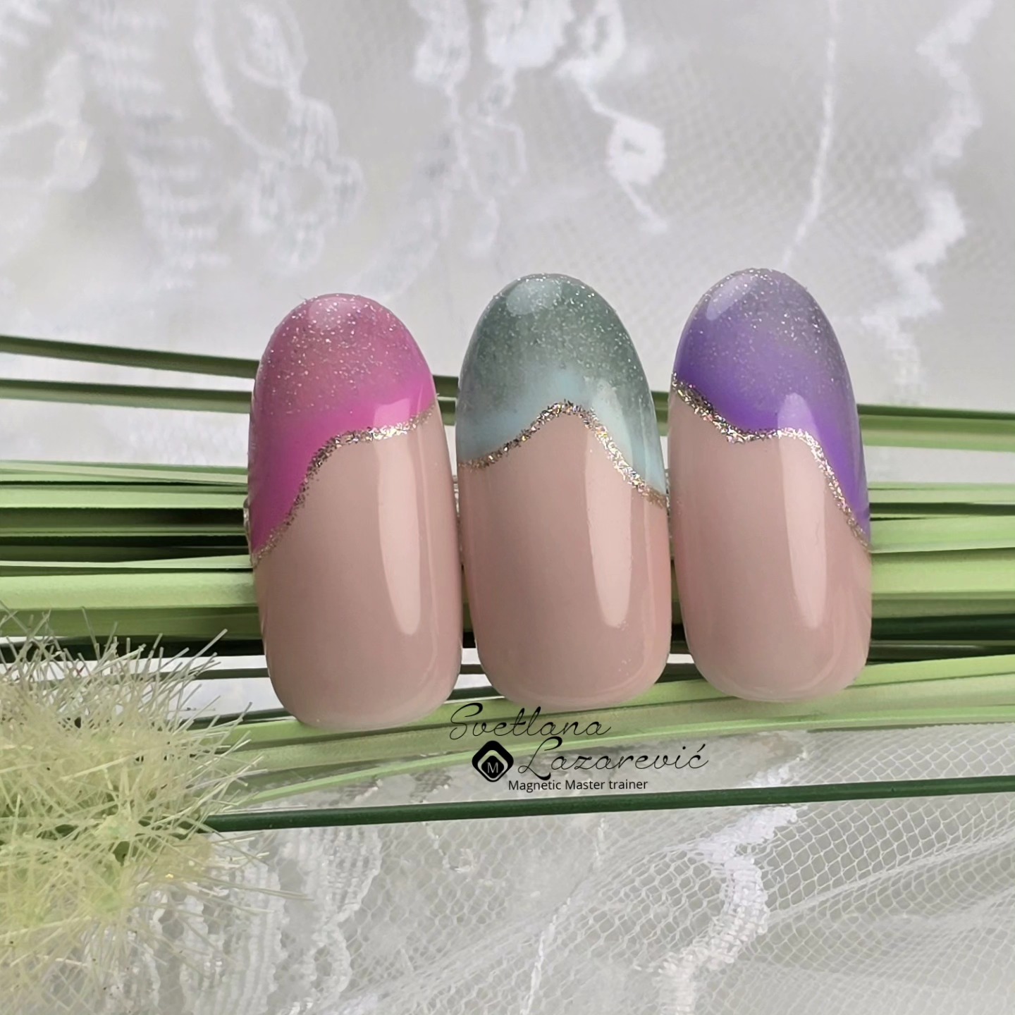 Spring nails are here! 🌸💅 Loving this combo of rose, pastel green, and violet for the perfect spring vibe. All products are from @magneticnaildesign – they always nail it! 💖✨
.
.
#NailArt #SpringVibes #MagneticNailDesign #PastelNails #naileducation #spring