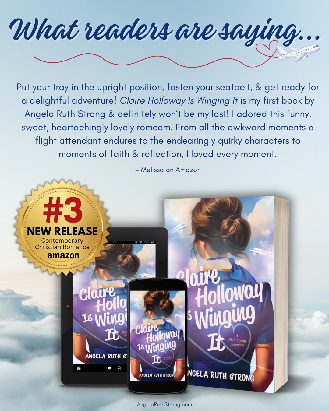 "Just because you're a nice guy doesn't mean I'm going to follow you," she insists, even as she follows. "I know how to make a weapon out of a can of soda in a sock." 😂
Claire Holloway Is Winging It by @ang_strong (Angela Ruth Strong) is here! https://mybook.to/y7QFl3
#bookstagram #readerscommunity #newrelease #igreads #clairehollowayiswingingit #angelaruthstrong #idaho #bookstagram #romcom #anovellife #christianfiction #romancenovel