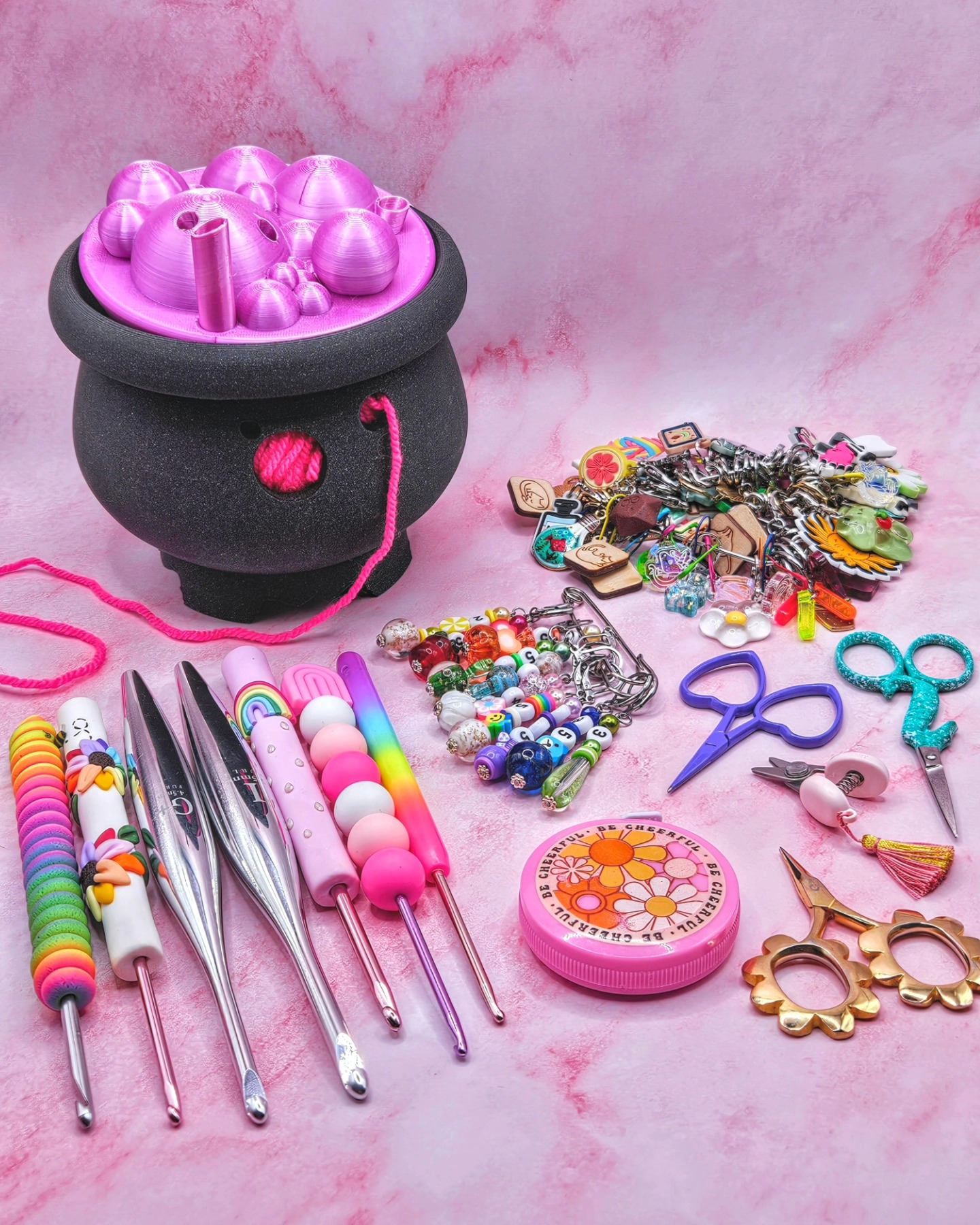 Playing #AmiguruMay2025 catch up! 🏃🏻♀️ so here's Day 9: Make Me Smile ☺️
Something that really makes me smile is having tools that bring me joy and express my personality! 🩷🧶✨️🌈🪻hooks, stitch markers (tons of them!), tape measures, yarn bowls, scissors (I've started collecting cute ones!), row counters (forgot to them in this photo 😭), and literally anything that makes crocheting fun and unique to me 🥰
Deets about what's pictured!
Hooks 🪝:
☆ Spiral rainbow @whatthehook.creations
☆ White rainbow flowers and bees @pedrosplaques
☆ Shiny silvers @furlscrochet
☆ Pink rainbow @pedrosplaques
☆ Pink rubber beads (small yarn shop!)
☆ Neon rainbow @cupcake_crochet_crafts
Scissors ✂️:
☆Gold flowers & purple hearts @kelmscottdesigns
☆Teeny tiny pink @studio_masachuka
☆ Green seahorse (can't remember!)
Stitch markers 🪡
☆ Hook numbers - ME!
☆ I've got so many I can't remember where they're all from, but a few of my faves are @yarnspirations @millyscraftco @cupcake_crochet_crafts @yarnistryshop
Yarn bowl 🥣
☆ 3D printed by my brother!
Tape measure 📏
☆ @crochet_society
.
.
.
.
.
.
.
.
.
.
.
#amigurumi #amigurumis #amigurumay
#crochetersofinstagram #crochetlover
#crochetaddict #crochetlove #crocheter #crochetlife #amigurumiaddict #crochetcorner #happyplace #stitchbystitch #stitchersgonnastitch
#crocheteveryday #crafthoarder #crochettools #stitchmarkers