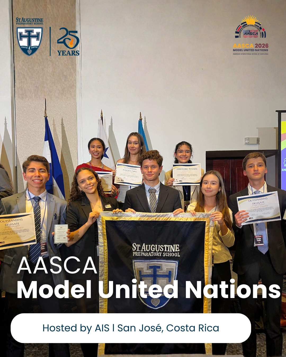 Congratulations Dolphins! A delegation of 18 students participated in this year’s AASCA MUN hosted by AIS in San José, Costa Rica. Our delegation participated in 10 committees over the course of 3 days and earned 8 awards for their outstanding performance! #GoDolphins!!!
#BuildingKnowledge #TopAcademicSchool