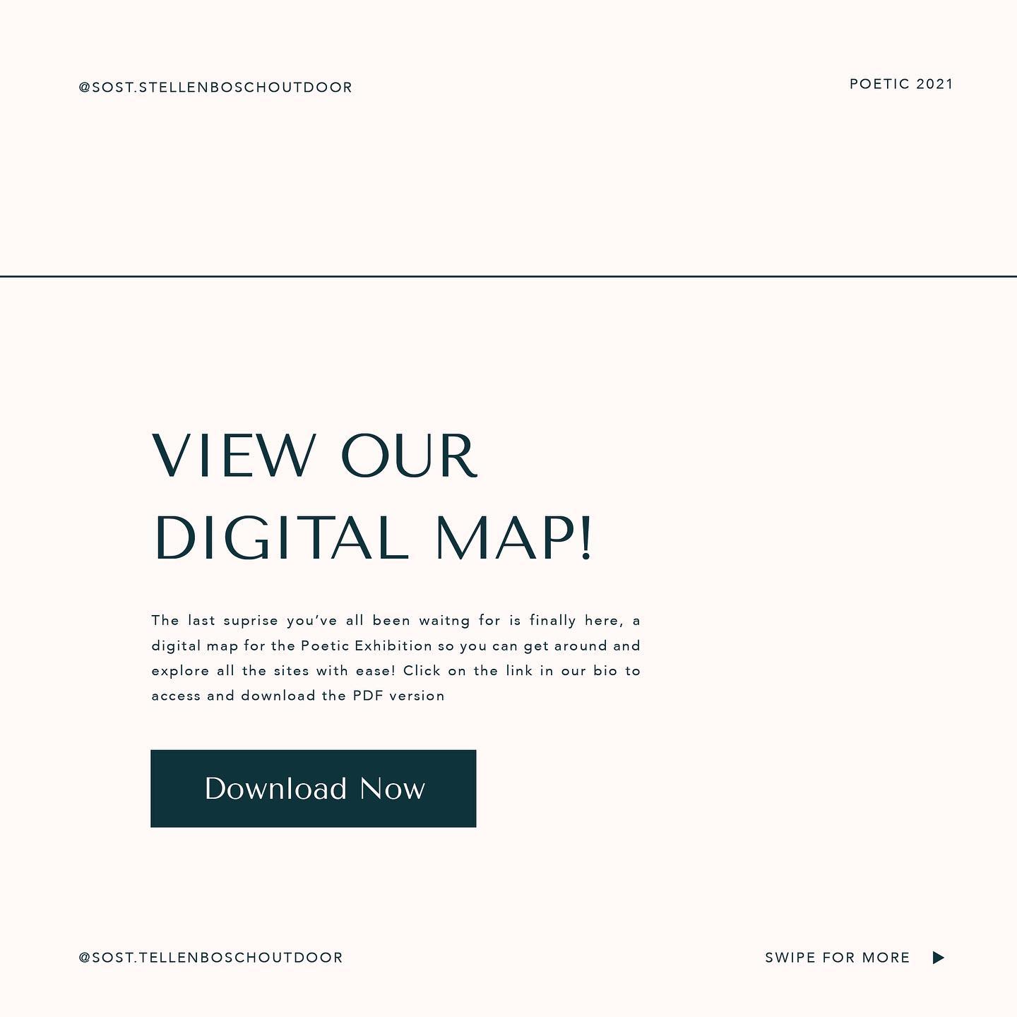 The last surprise is finally here - our very own Poetic Digital Map, to help you get around and explore the exhibition with ease!
-> click on the link in our bio to view or download the PDF version!
.
.
.
.
.
#poetic #outdoorlandart #earthart #naturalart #contemporarysculpture #artexhibition #supportlocal #supportstellenbosch #sost #emphemeralart #landartists #artiunstallation #environmentalart #contemporaryart #southafricanartists #art #nature #sculpture #design #artoftheday