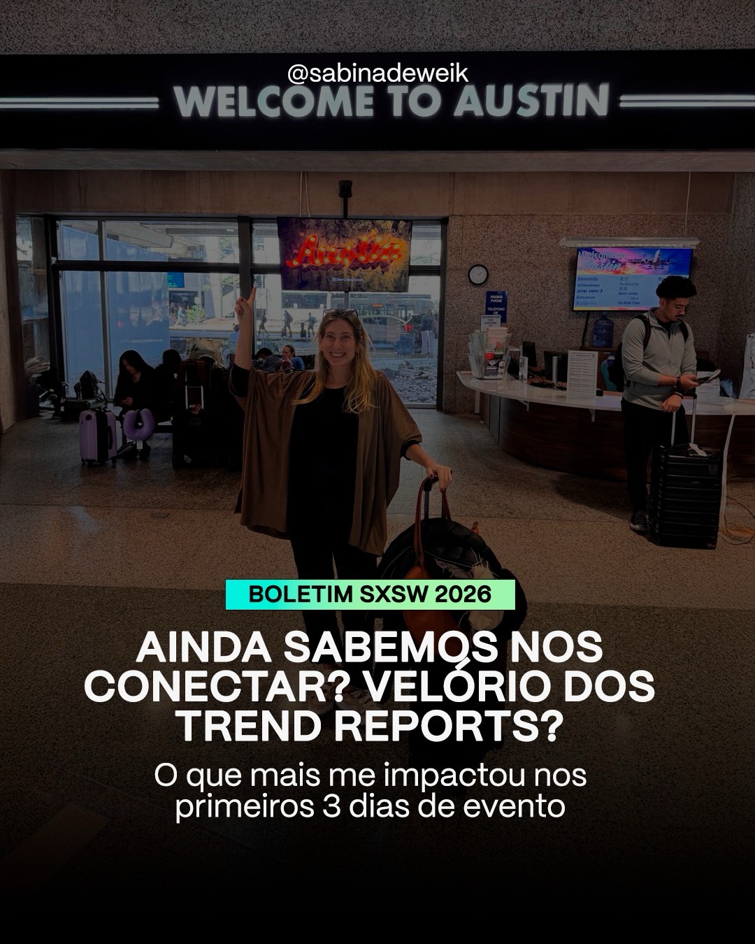 📰 Boletim SXSW 2026: parte 1!
Nos primeiros dias do festival, uma pergunta atravessou algumas das conversas mais impactantes: ainda sabemos nos conectar? Entre IA, novas tecnologias e transformações profundas no trabalho e na cultura, saúde social e pertencimento foram temas que voltaram com força.
Confira um apanhado dos pontos principais da minha cobertura desses três primeiros dias em Austin, no SXSW 2026.
Na comunidade do WhatsApp, a cobertura ao vivo continua, e na minha coluna da VejaSP, mergulho profundamente nos principais assuntos de cada dia. Link na bio para tudo isso 😉
Ah, e para não perder a segunda parte da cobertura, é só ativar as notificações de postagem no meu perfil. E continuamos, porque Austin não para! 🚀
#SabinaDeweik #SXSW #alltogethernow