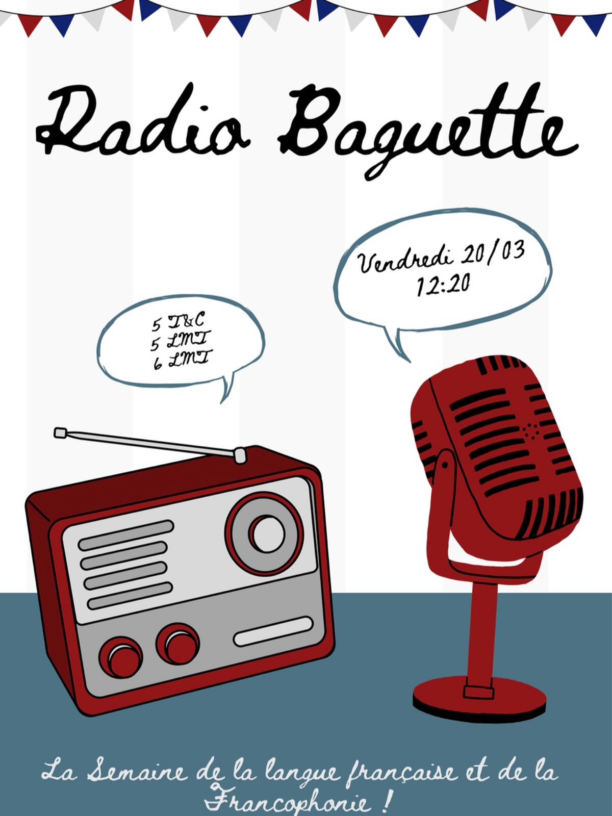 📻 Vandaag, vrijdag 20 maart, presenteren de leerlingen van 5 T&C en 5/6 LMT live Franse radio in het kader van “La semaine de la langue française et la francophonie.” Dit doen ze voor het vak Frans uitbreiding. Samen hebben ze deze radio voorbereid vol Franse muziek. Het is zeker de moeite waard om eens te komen luisteren!