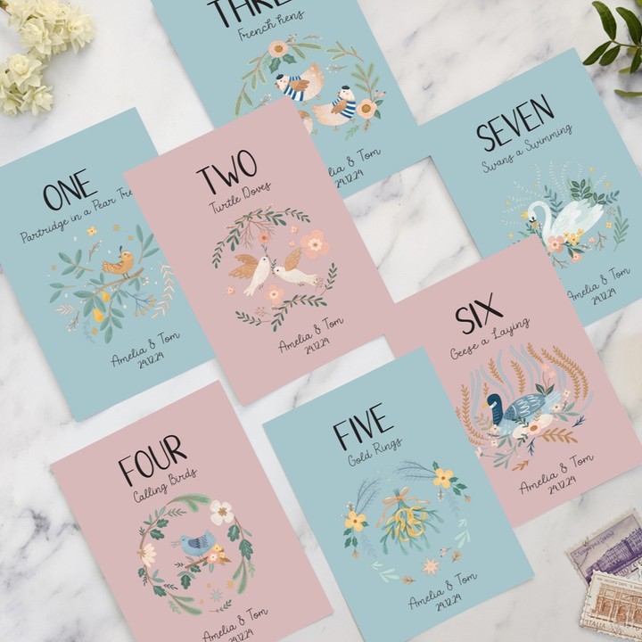 🎄 Is it too early to be thinking about Christmas? Not if you're having a December wedding! 🎅👰
These '12 days of Christmas' cards are the perfect idea for giving your table names a festive theme.
👉 If you're having a December wedding, let us know in the comments how you're incorporating Christmas, (or whether you're steering clear of festive cheer!)
#Decemberwedding #Christmaswedding #decemberweddings #winterwedding #festivewedding #christmasweddingideas #weddingtheme #weddingthemeideas