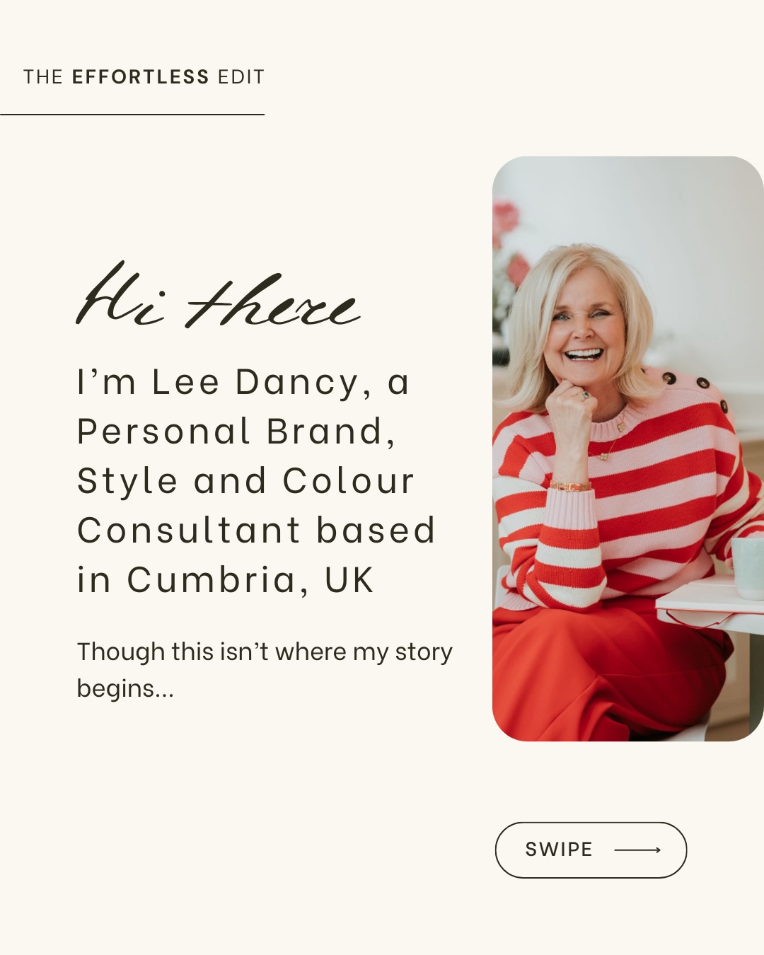 Hello I’m Lee, founder of The Effortless Edit, a personal stylist and colour consultant with a deep understanding of how colour, style and image influence self confidence in women over 40.
I trained at The London College of Style, where I developed expertise in image consultancy. My approach goes beyond clothes alone, I believe style plays a powerful role in how we feel about ourselves and how we are seen by others, whether in business, social settings or everyday life.
Based in Cumbria, I work with clients across Lancashire and West Yorkshire, offering personalised style consultations and group sessions. I support female CEOs and teams in aligning their personal presence with their brand, helping them dress with confidence and clarity for any professional setting whether 1:1, in small groups, or in a corporate environment.
I always welcome the opportunity to discuss individual requirements, so please feel free to contact me directly.
#personalstylist #colouranalysis #wardrobeedit
