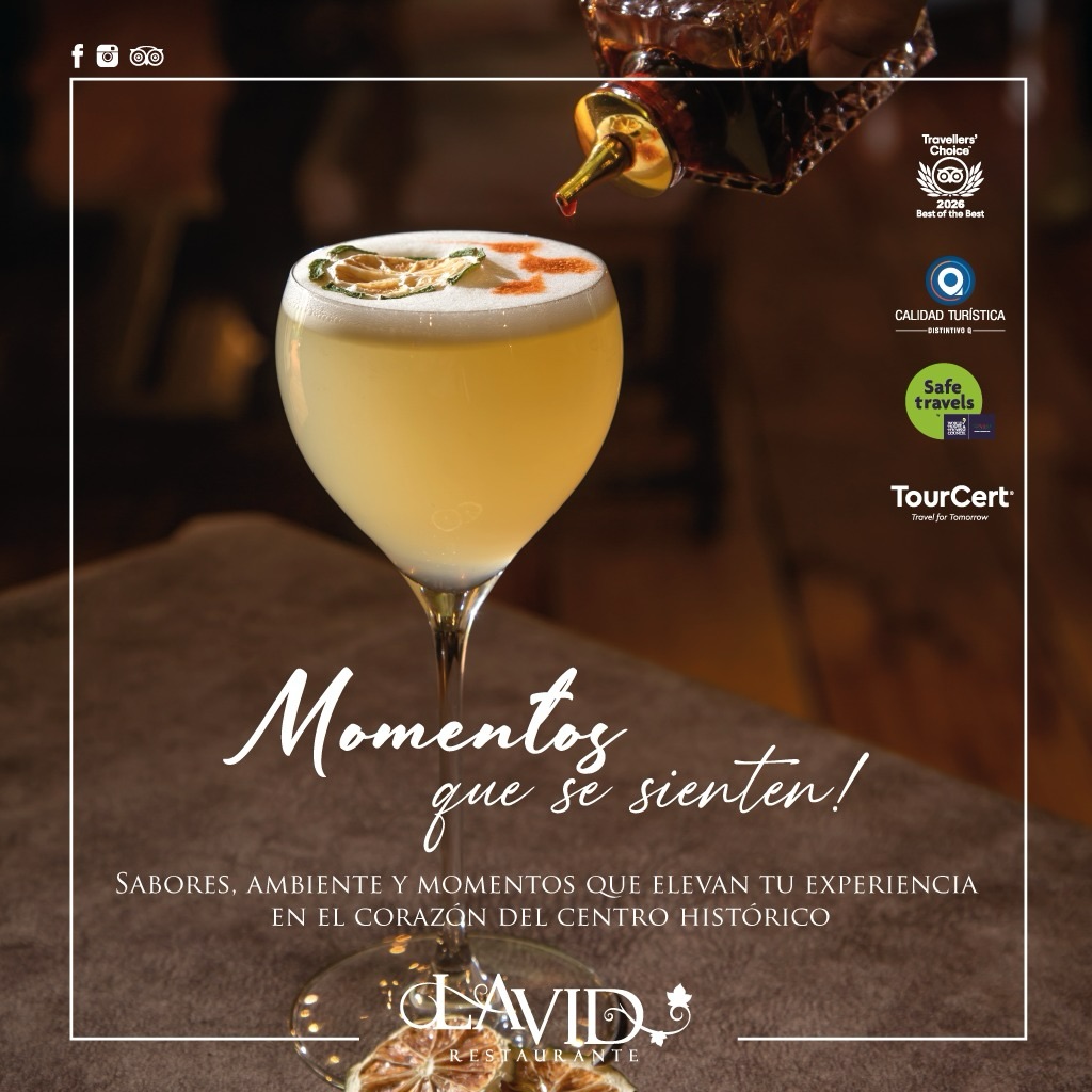 Cada detalle, cada sabor, cada instante
está pensado para convertirse en experiencia.
La Vid no es un lugar,
es cómo eliges disfrutar tu tiempo.
📍 Palacio Arzobispal – La Vid Restaurante
📞 Reservas: 295-1190 | 099 821 7555
Tu Lugar en el Centro Histórico de Quito.
#LaVid #ExperienciaGastronómica #Quito #CentroHistorico #MomentosQueSeSienten