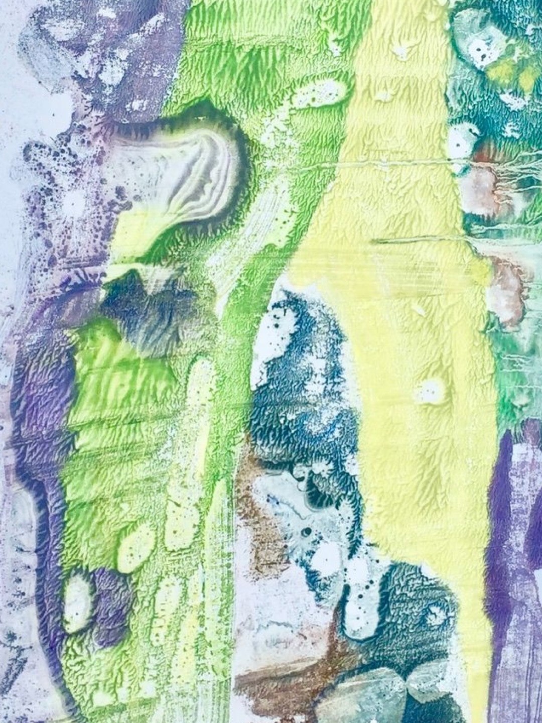 Peindre sans mental.
Le monotype permet d’abandonner le contrôle pour laisser surgir des formes inattendues.
Le geste devient plus libre, plus instinctif.
Certaines œuvres glissent alors vers l’abstraction.
Une façon d’explorer ce que l’inconscient a à dire.