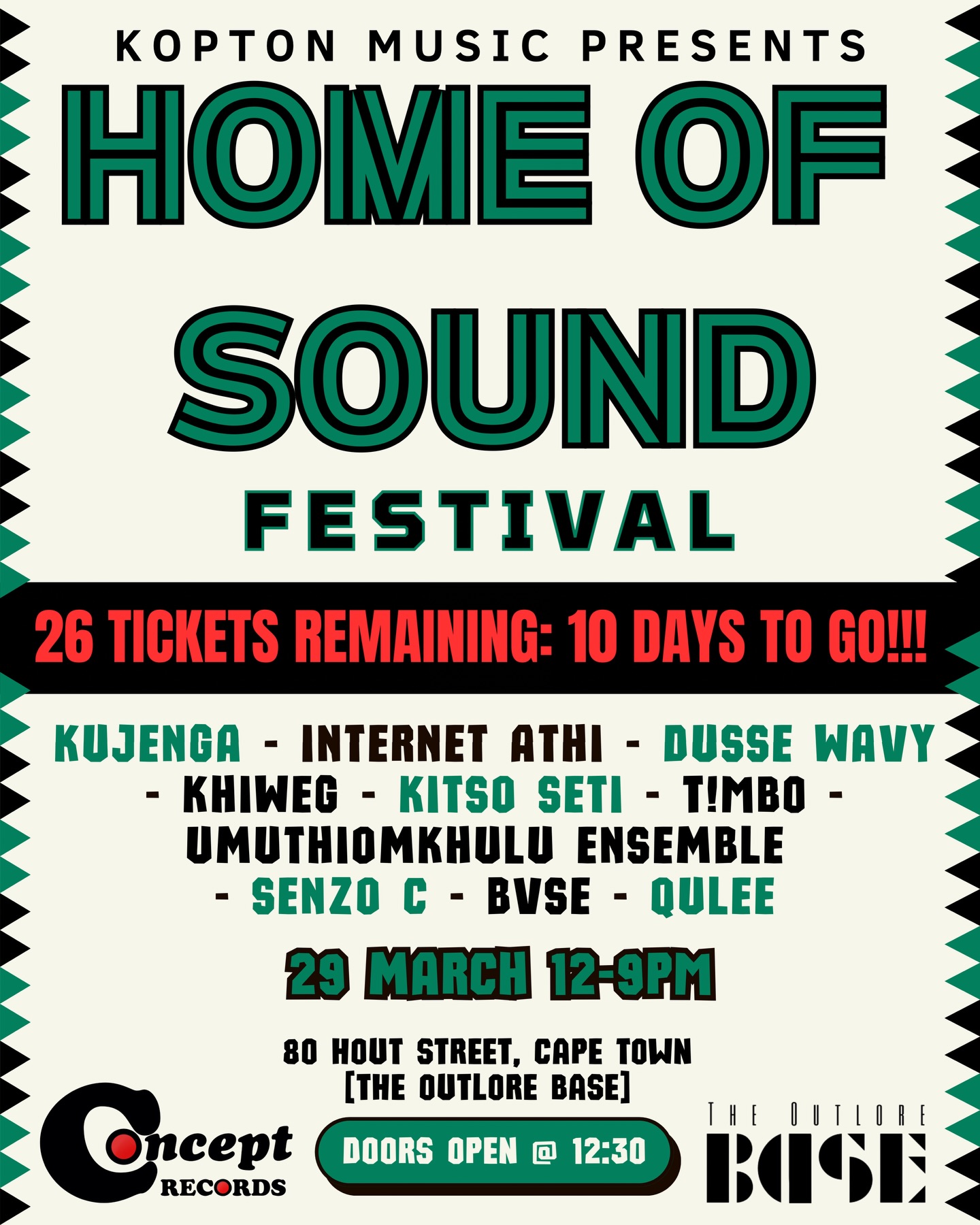 We’re so excited to share that we only have 26 tickets remaining for the Home of Sound Festival!🥹🇿🇦🎙️🔥Tickets are flying, so make sure you grab yours before the big day next Sunday! See you there and get your tickets on Quicket or the link in our bio!🎫
#homeofsoundfestival #koptonmusic #capetown #capetownjazz #jazzfestival