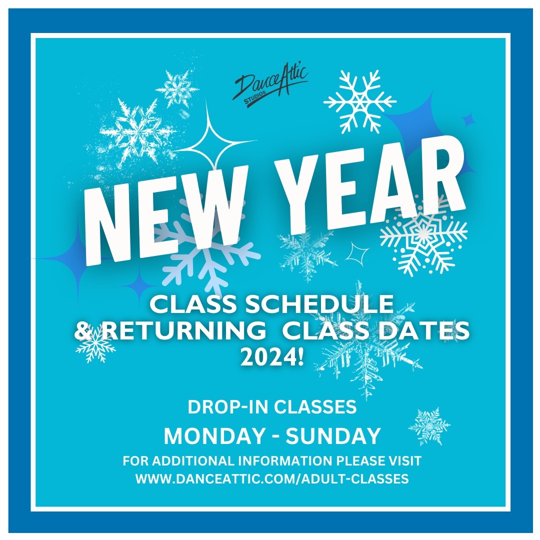 ✨ 2024 EVENING CLASSES! ✨
Here are our drop-in evening classes for the new year, be sure to check out the returning dates on the post or on the link below.
https://www.danceattic.com/january-class-dates
We look forward to see you in the studio!