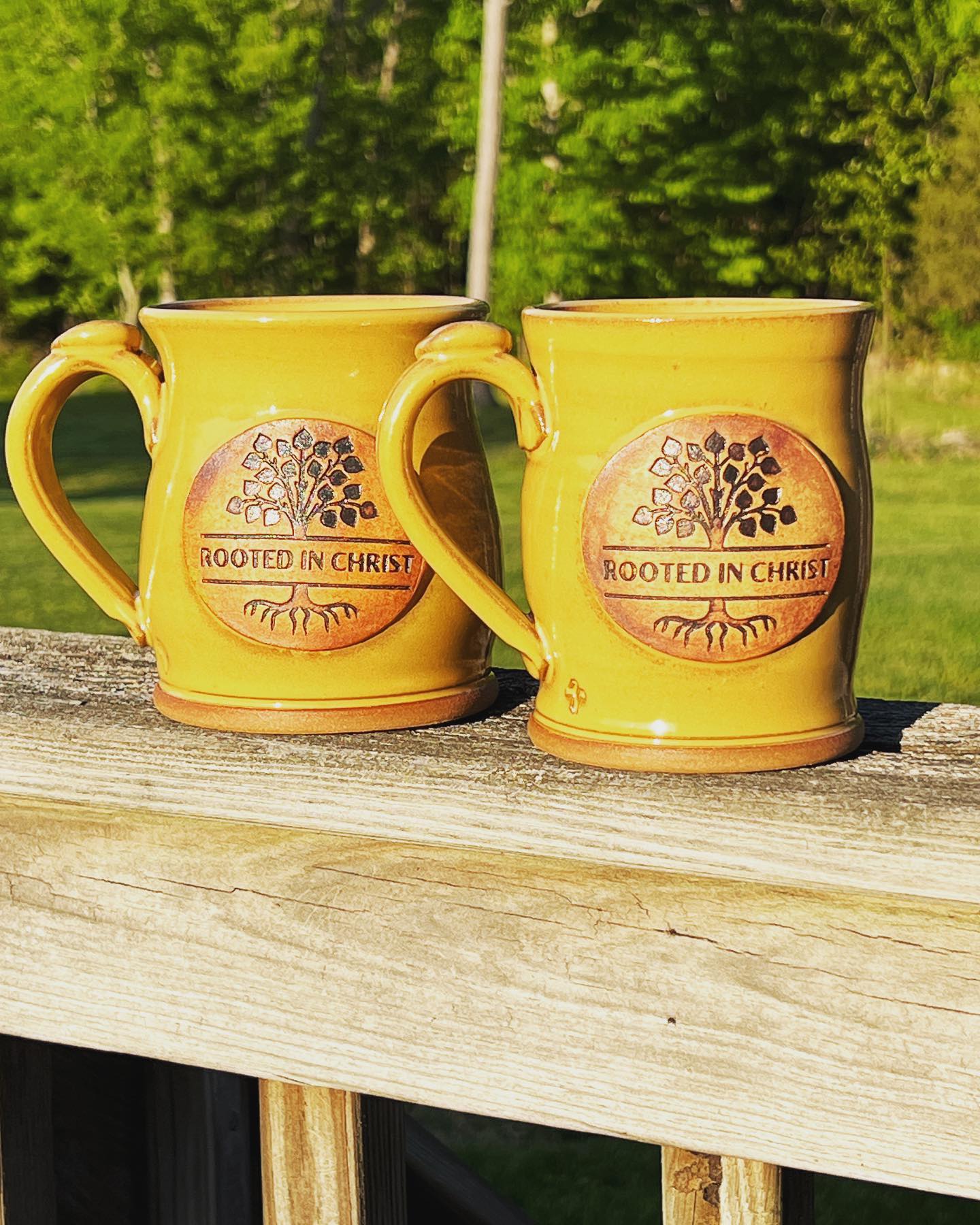 I experimented with a new mug shape in this latest kiln load. You can see the newer mug shape and my standard design in the picture...it's a little more stout at the base and holds a little more liquid. Do you like it? Which do you prefer? #instapottery #wheelthrown #potterymugs #ncpottery #potterylife #wheelthrownmugs #etsypottery #handcrafted #buyhandmade #clay #potter #pottery #artanddesign #potterythrowing #pottersofinstagram #handcrafted #mugshotmonday #cvpots #chosenvesselpottery