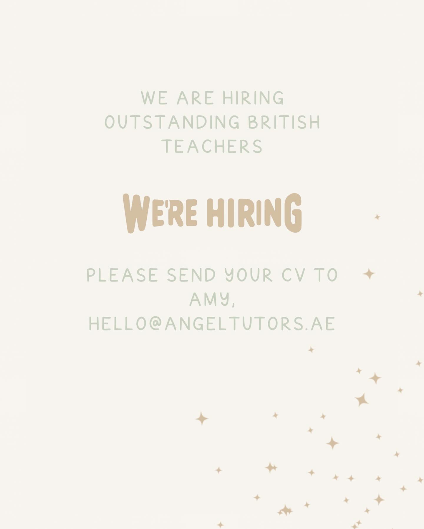 ✨ We’re Hiring – Immediate Start ✨
Looking for FS1–Year 6 tutors to join our team in Dubai 📚
We have immediate opportunities for qualified British or Irish teachers.
📩 Send your CV to: hello@angeltutors.ae or DM
🚗 Driving is essential
Please include your year group, school & home location
✨ Lots of roles available now
#tutors #tutorsindubai #dubaitutors #tutoring #dubai🇦🇪