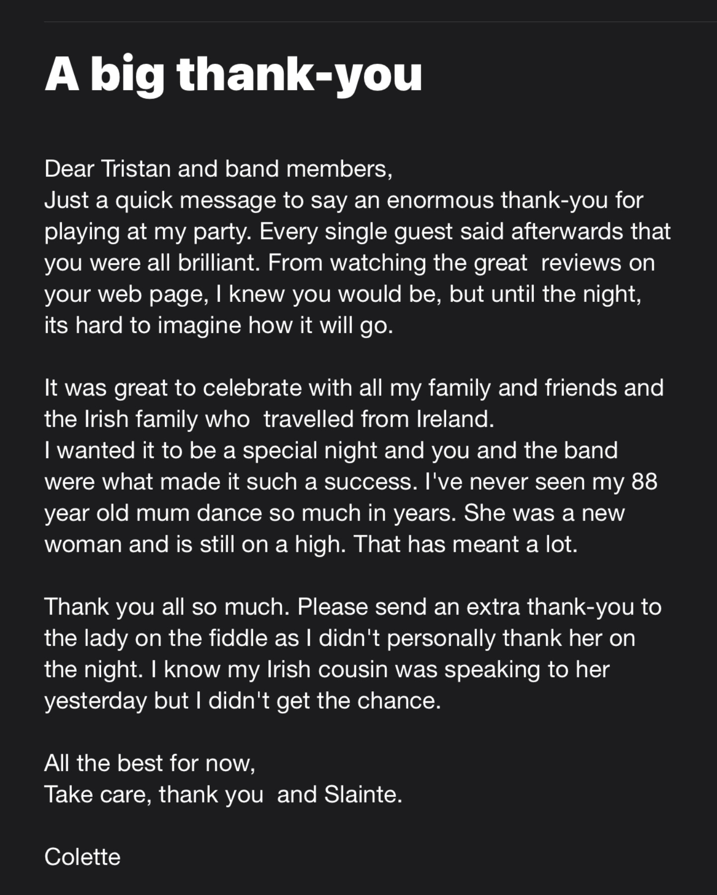 Testimonial! And a special shout out to young Katrina on the fiddle 🎻with @ro_barrett vocals and gtr @korolevamoon fiddle @tristanevansgtr @paulmallyon drums and Maciek on bass. #miraclecure_band #irishmusicparty #rockcoversband #indiecoversband