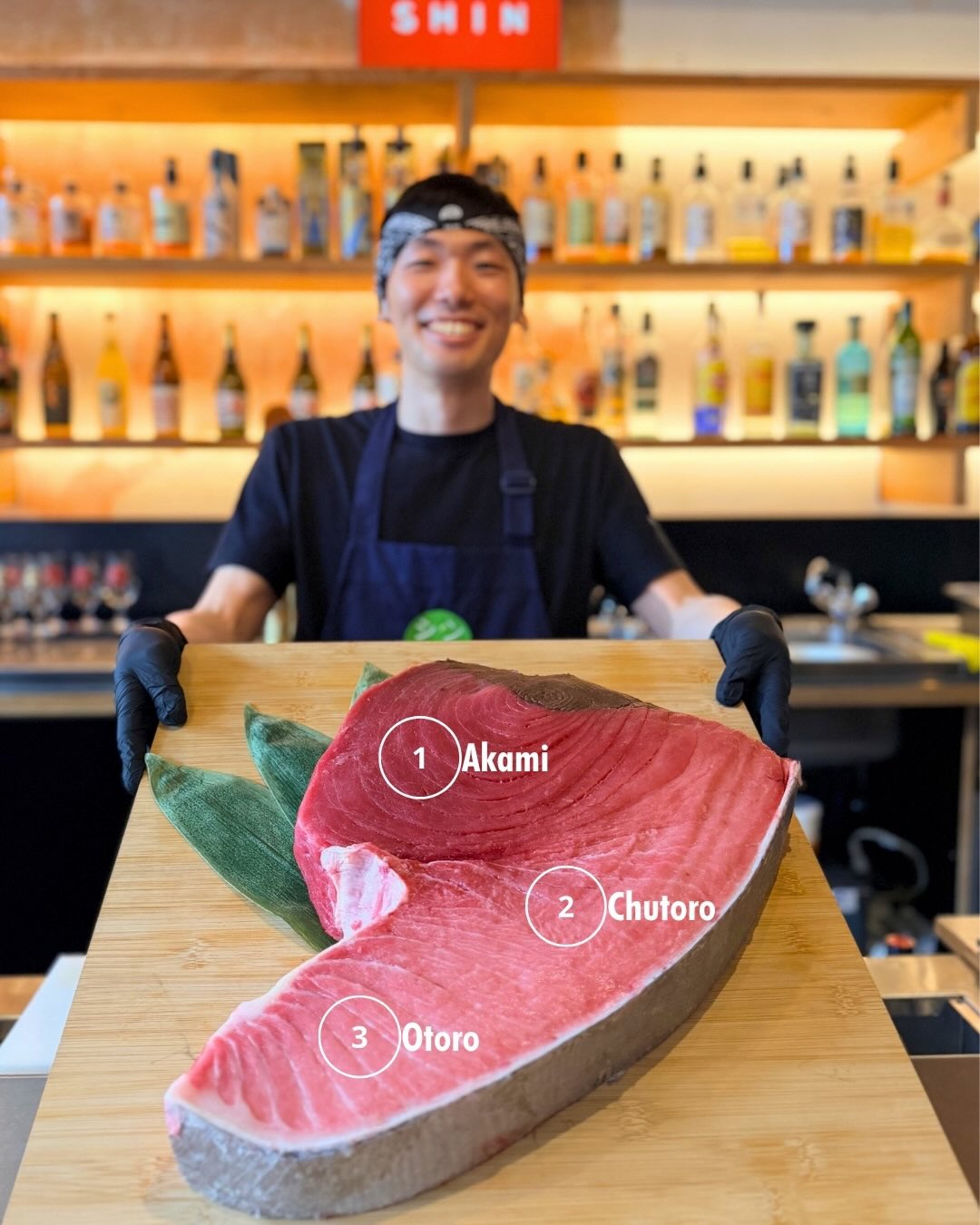 Bluefin Tuna - one of Japan’s most beloved ingredients.
3 cuts, 3 experiences.
(1) Akami (赤身) – clean and pure
(2) Chutoro (中トロ) – tender and rich, the perfect balance
(3) Otoro (大トロ) – buttery, melt-in-your-mouth luxury
Which one is your favourite? Reserve your table and experience true Japan at SHIN.
#bluefin #maguro #japanese #restaurant #truejapanflavours