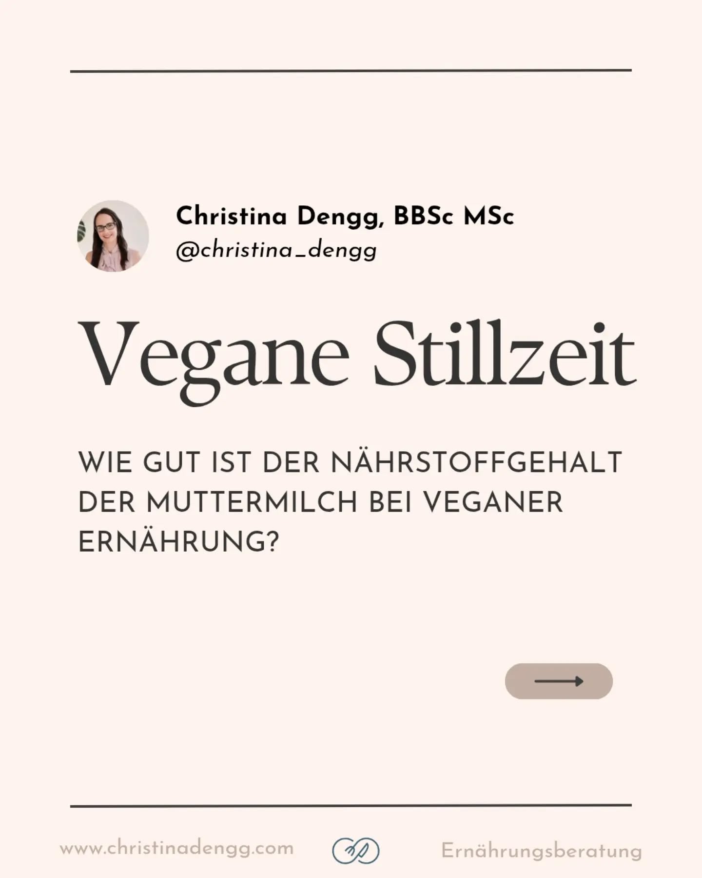 In diesem Post gibt's alle wichtigen Eckpunkte zum Thema vegane Ernährung in der Stillzeit. 🤱🍼
Eine vegane Ernährung während der Stillzeit ist möglich, es gibt jedoch einiges zu beachten.
Melde dich gerne bei mir, wenn du dir eine fundierte Beratung für die Ernährung während der Srillzeit suchst. 😊