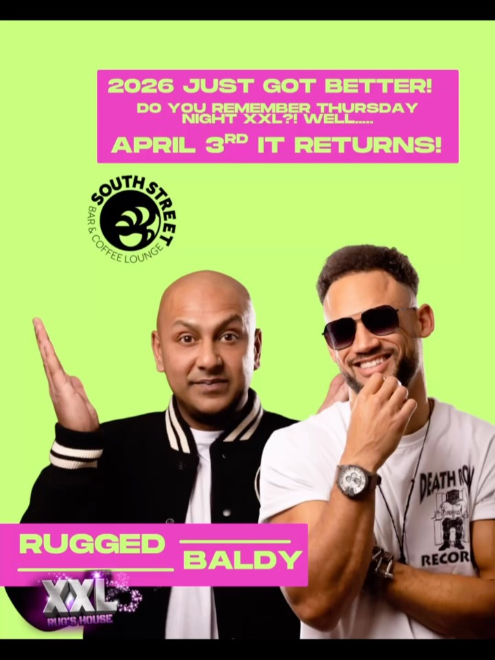 2026 JUST GOT A WHOLE LOT BETTER! 🚨🔥
The wait is officially OVER, Southend! 🗣️
We have been buzzing to say this… The LEGENDS who literally built the urban music scene in this town are coming HOME. 🏠
We’re talking about the one and only Rugged & Baldy @ruggednbaldy The OGs are back to reclaim their crown and bring back THAT feeling. You know the one. The vibe from the golden era at Talk Nightclub? The energy of the legendary XXL Thursdays? IT’S COMING BACK. 💿✨
INTRODUCING: XXL RUGS HOUSE at South Street Bar 🍾
📍 Where? @southstreetbar (Right in the heart of the town centre!)
📅 When? Starting Friday 3rd April
⏰ Time? 9pm - 1am (every Friday night!)
Whether you were there back in the day or you’re ready to experience what a REAL urban night feels like for the first time, this is for YOU.
HERE’S THE DEAL 👇
🥂 Happy Hour: Roll down from 7pm - 9pm for pre-drinks deals!
🚪 Entry: FREE all night (yes, you read that right!)
🎶 The Soundtrack: The absolute best in R&B, Hip Hop, Dancehall, UK Funky, Rap new skool & old skool. We’re talking Kendrick to Tupac, Drake to Biggie... pure vibes only.
Don’t sleep on this. The scene is about to get shaken up. Set the trend, bring your crew, and let’s pack out South Street for the return of the kings. 👑
See you on the dance floor from Good Friday! 🙌
#visitsouthend #yoursouthend #HipHop #RnB #XXLReturns