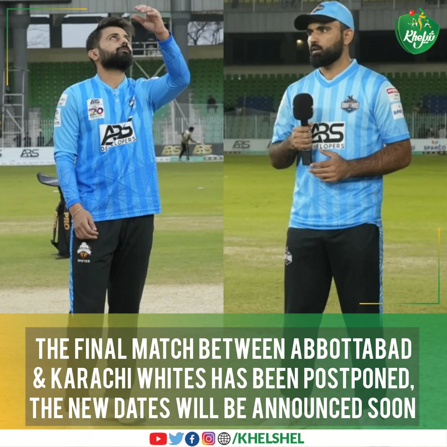 A slight delay in the grand finale! 🚨 The battle for the trophy between Abbottabad and Karachi Whites has been rescheduled due to rain. Who are you rooting for when the action returns? Let us know in the comments! 👇
#Cricket | #Pakistan | #NationalT20Cup | #Peshawar